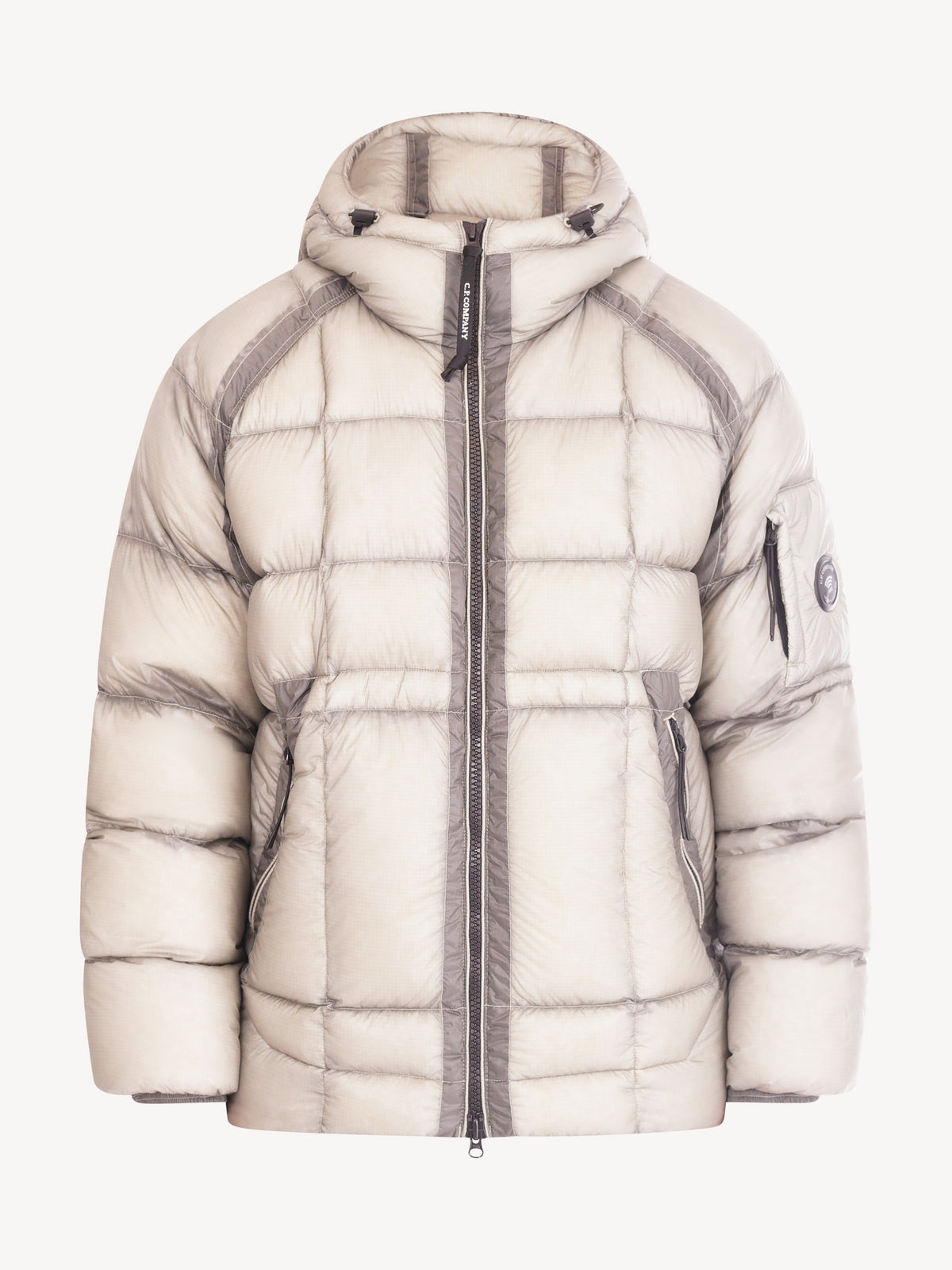 C.P. Company D.D. Shell Hooded Puffer Jacket - Grijs