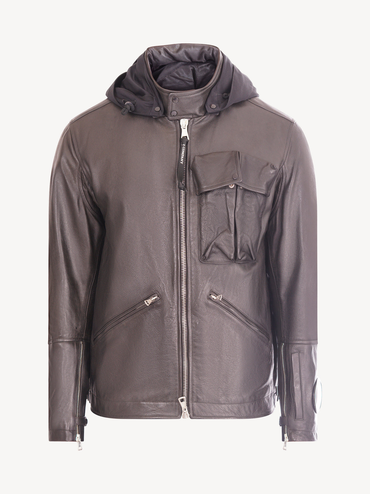 C.P Company La Mille Leather Jacket - Zwart