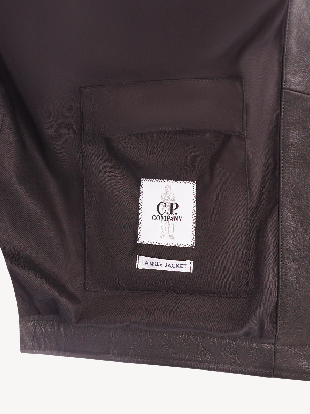 C.P Company La Mille Leather Jacket - Zwart