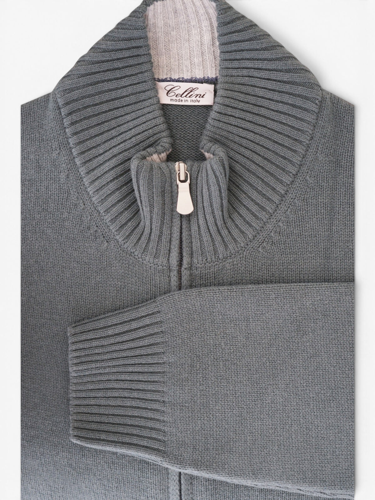 Cellini Vest Rits - Green Grey
