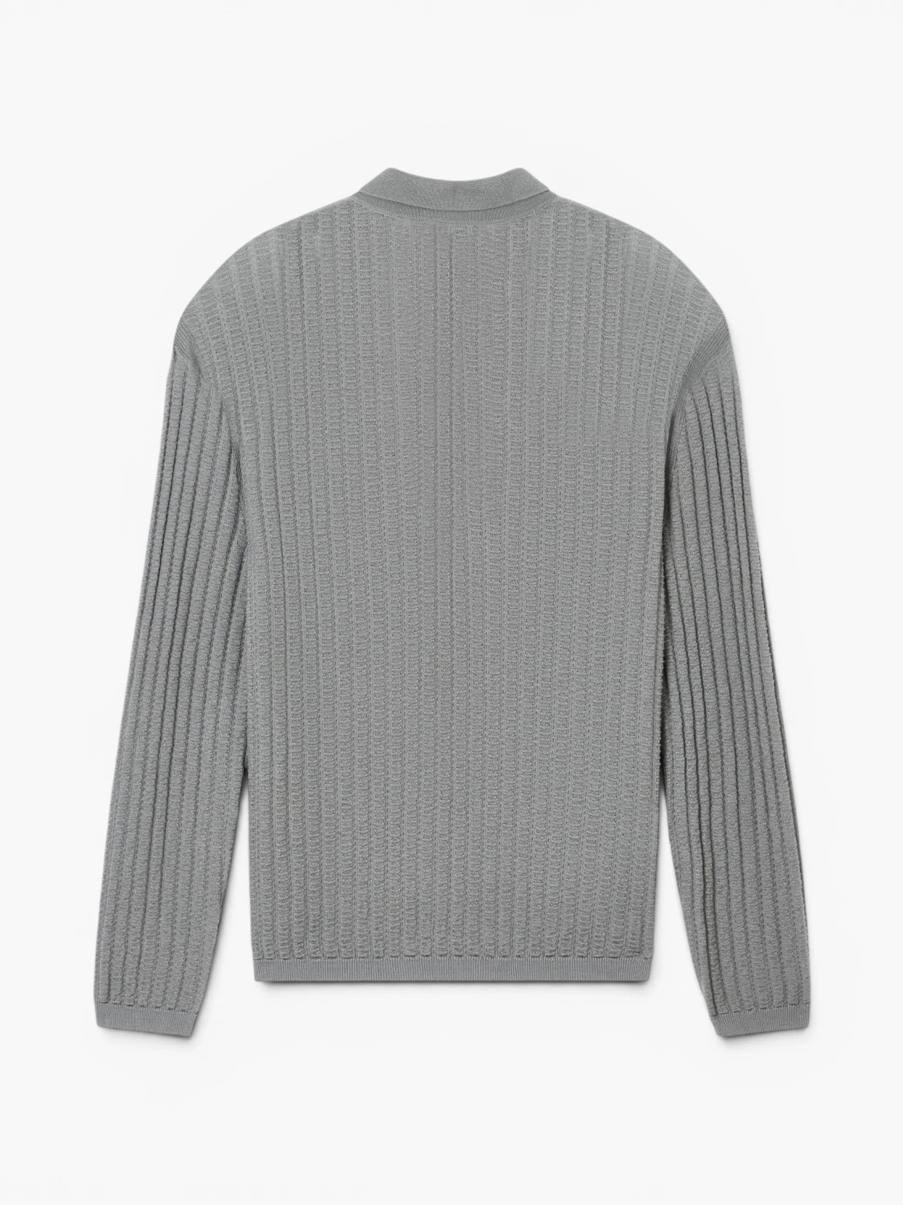 Wool and Lyocell-blend polo collar jumper - Neutral Gray