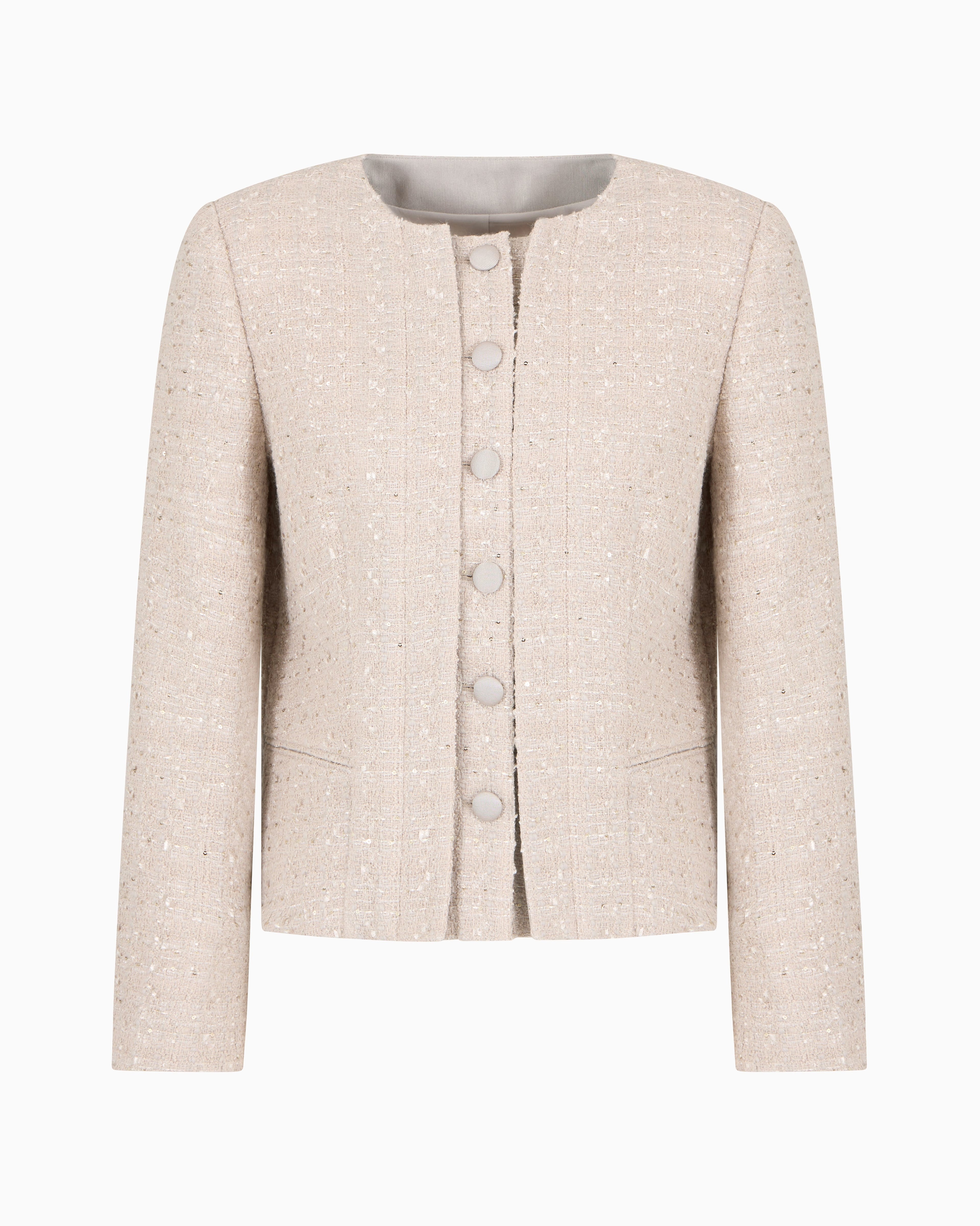Lurex Tweed Jacket - Sand