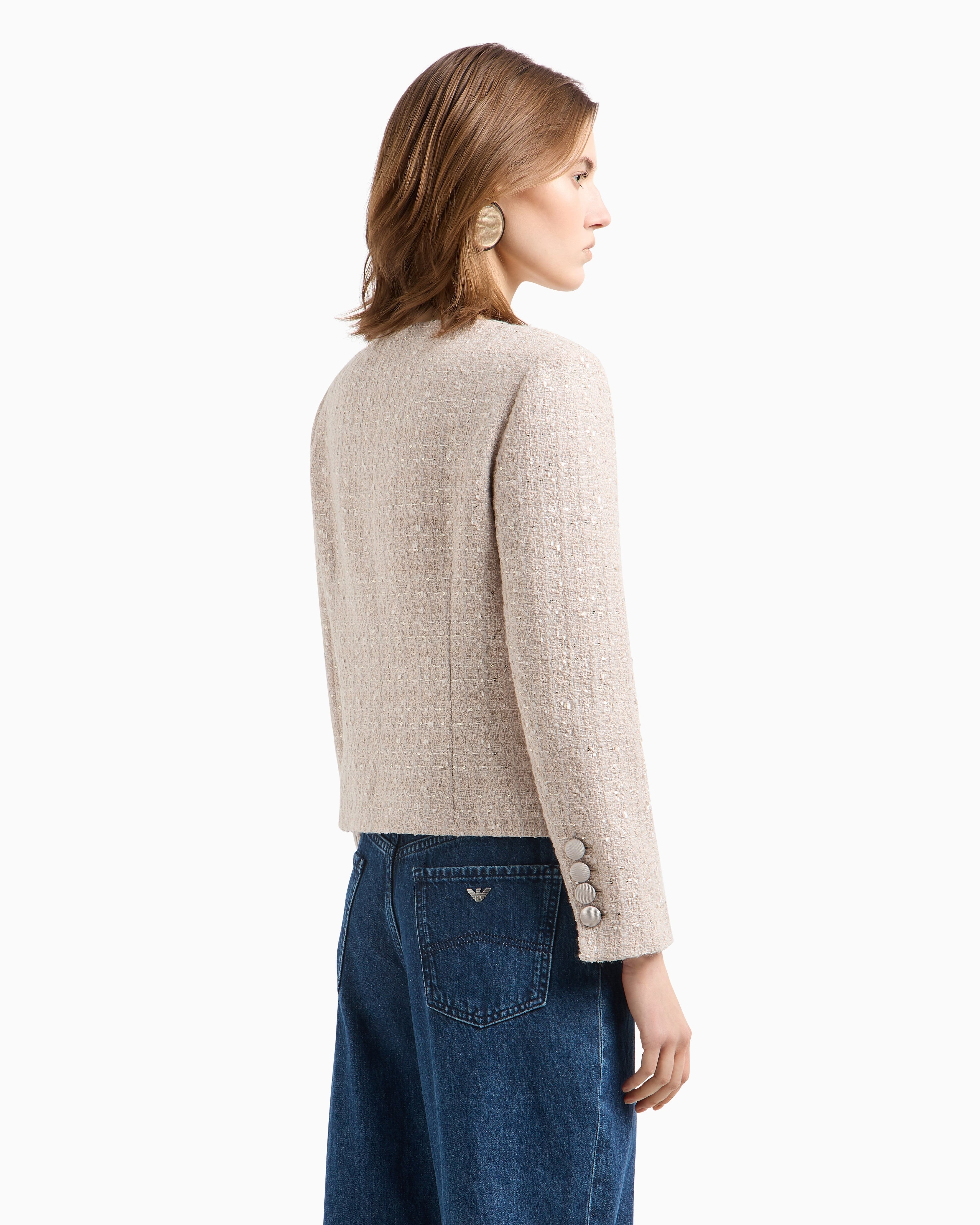 Lurex Tweed Jacket - Sand