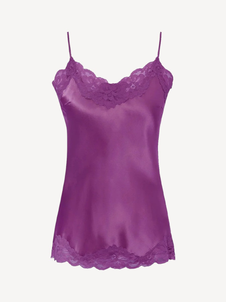 Laced Silk Top - Deep Orchid