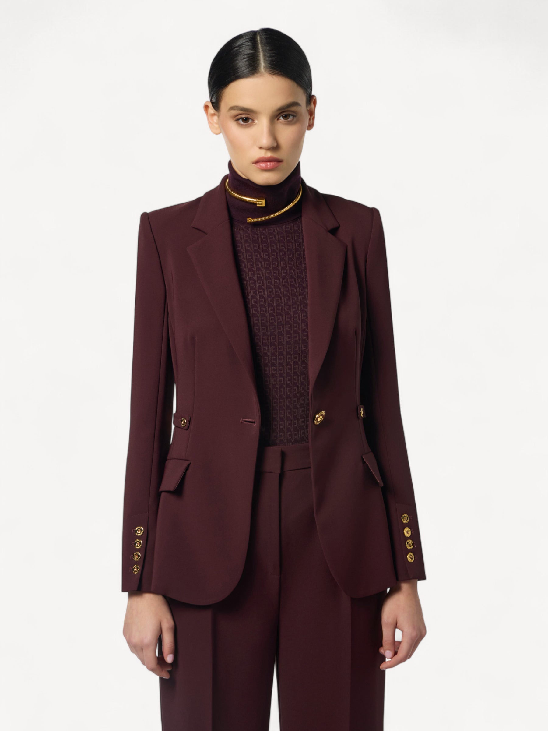 Crêpe Blazer - Merlot