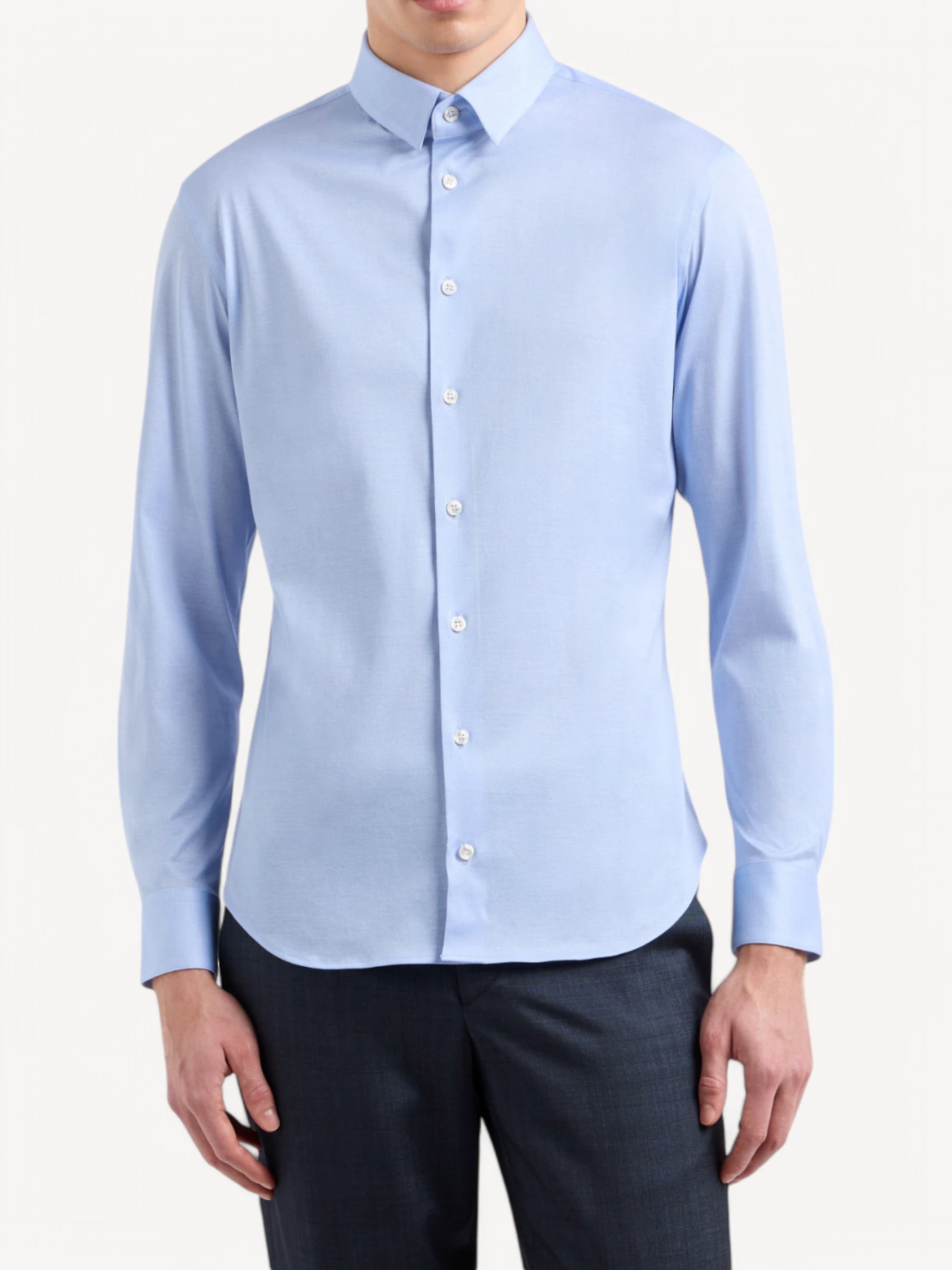 Slim-Fit Cotton Jersey Shirt - Serenity