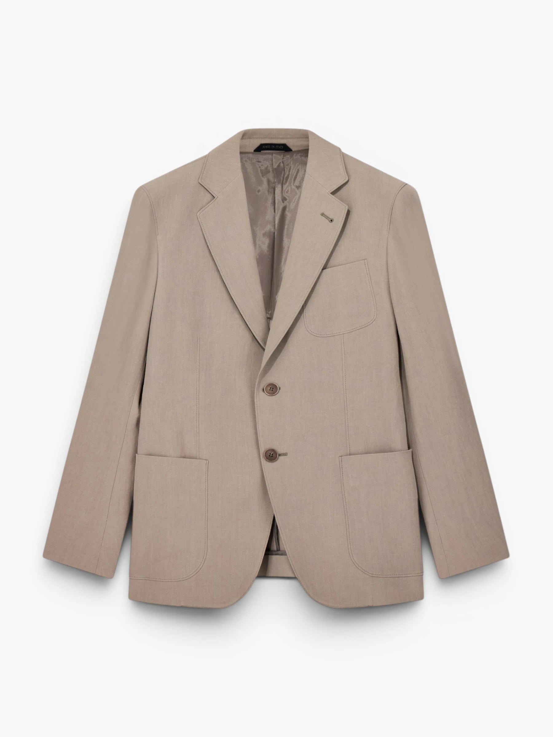 Upton Line Single-Breasted Jacket - Greige