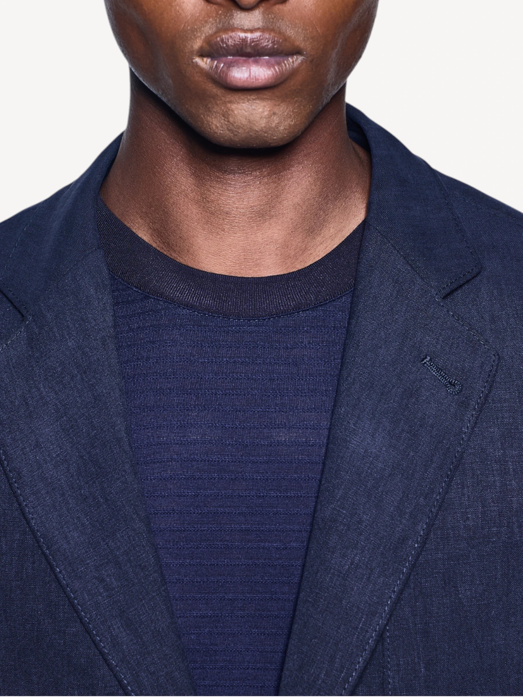 Linen Canvas Blazer - Night Blue