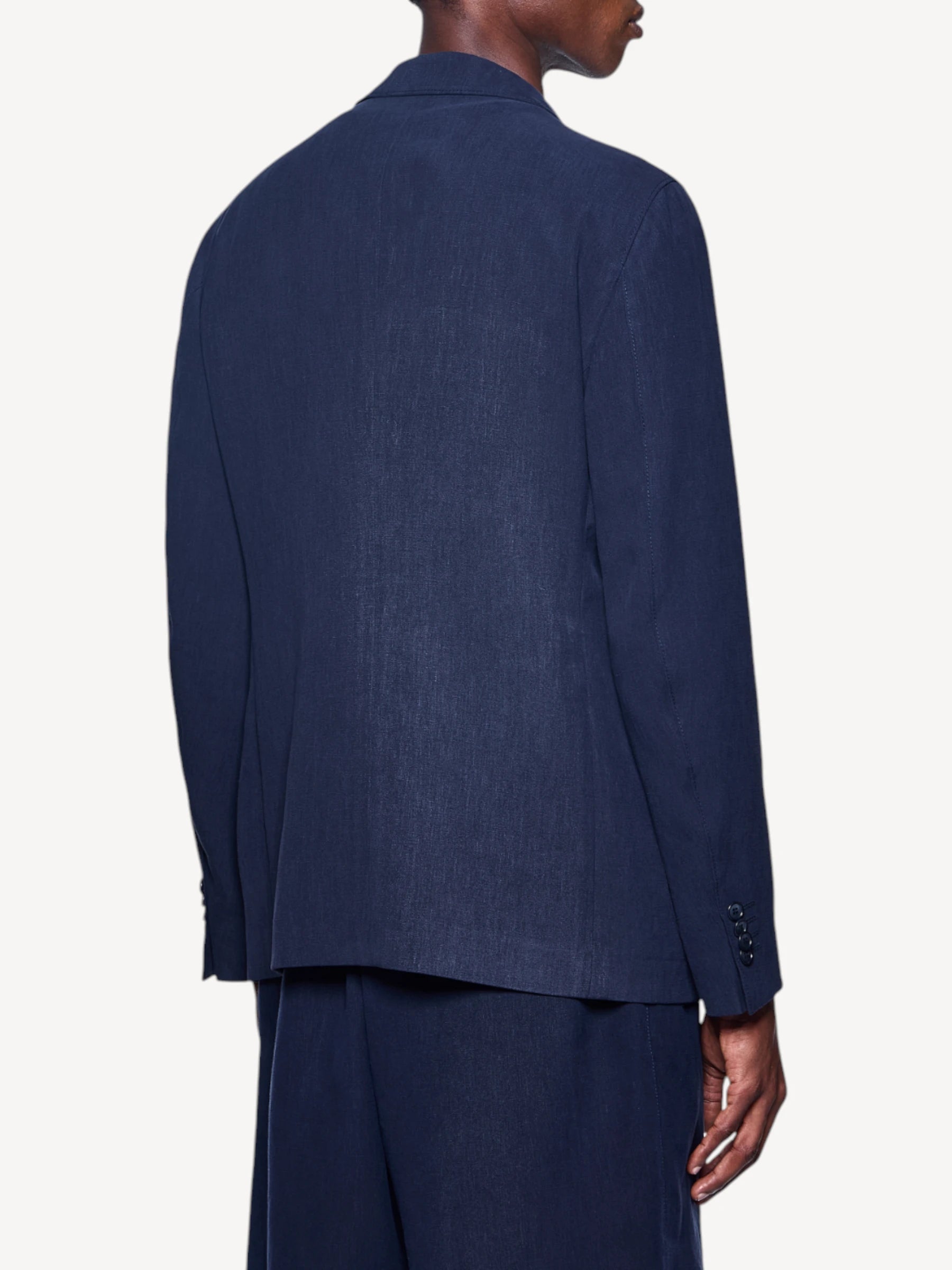 Linen Canvas Blazer - Night Blue