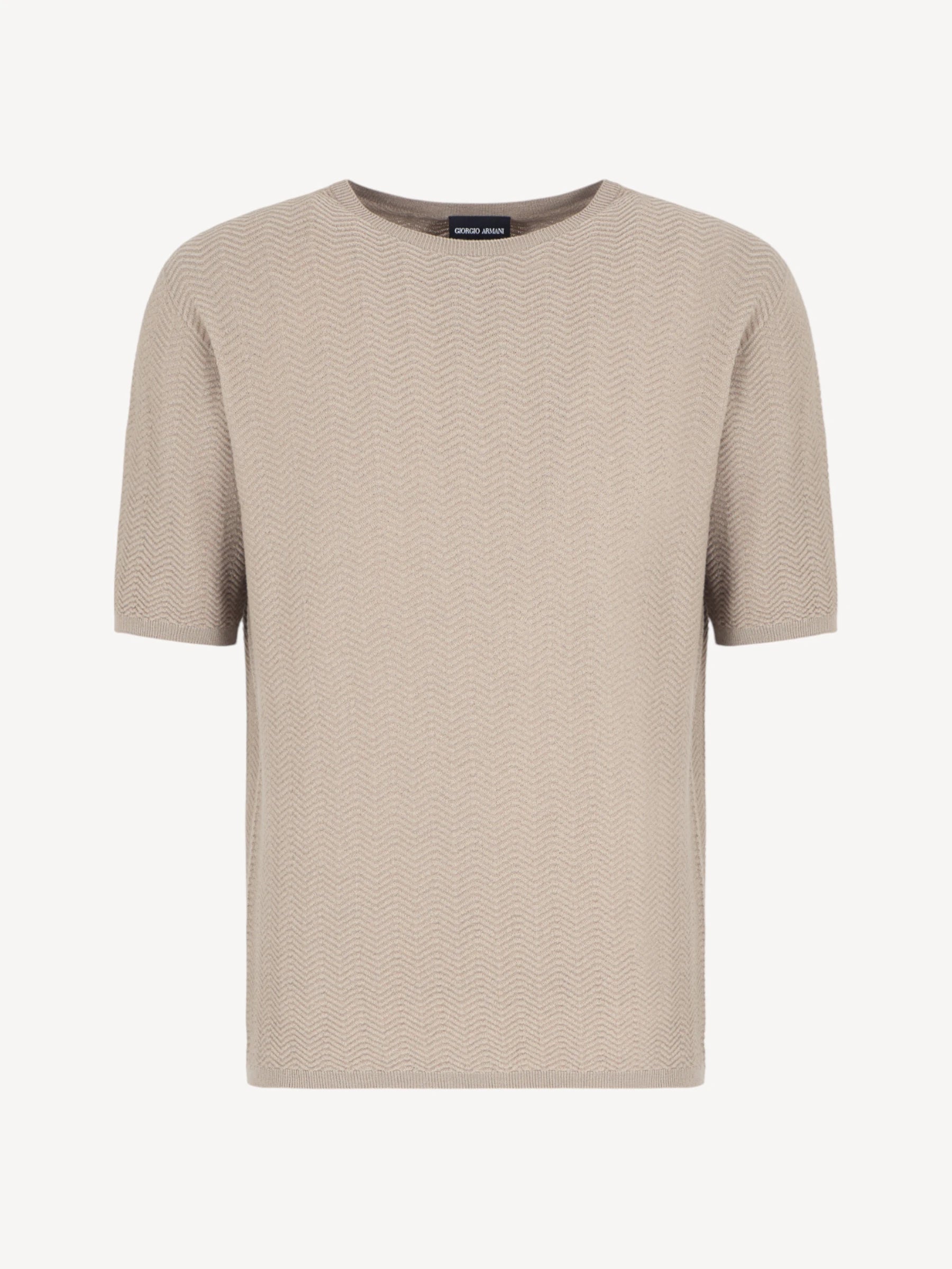 Chevron Virgin Wool Jumper - Taupe