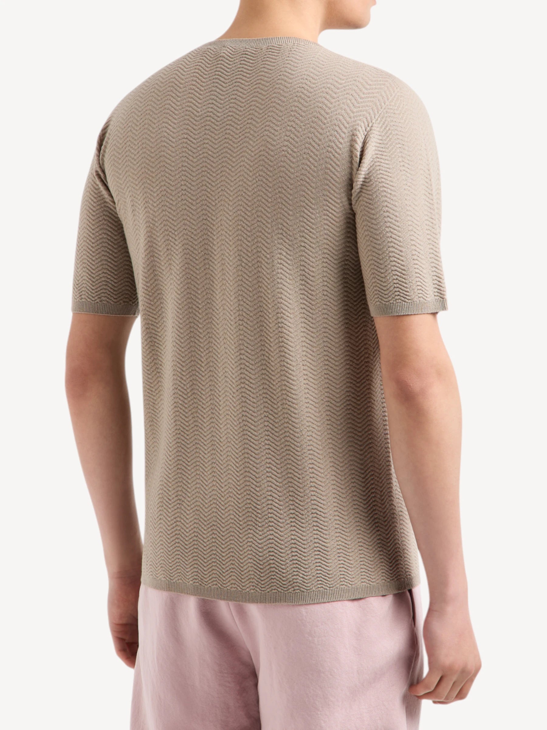 Chevron Virgin Wool Jumper - Taupe