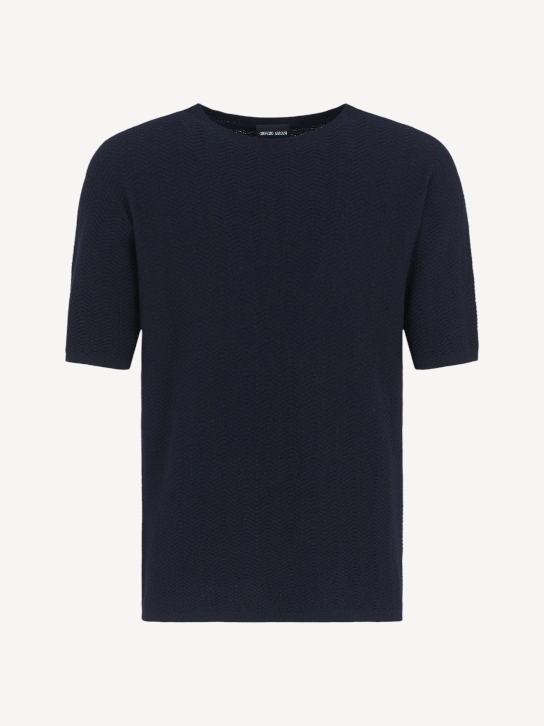 Chevron Virgin Wool Jumper - Night Blue