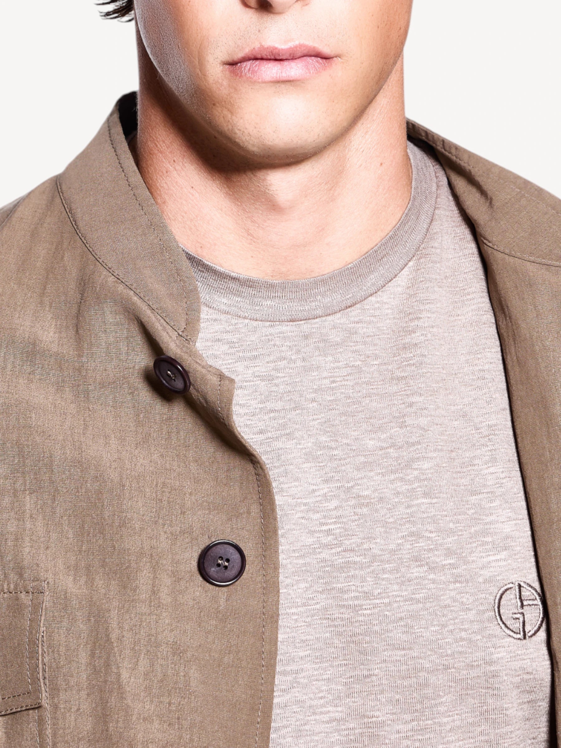 Stretch Linnen T-shirt - Beige