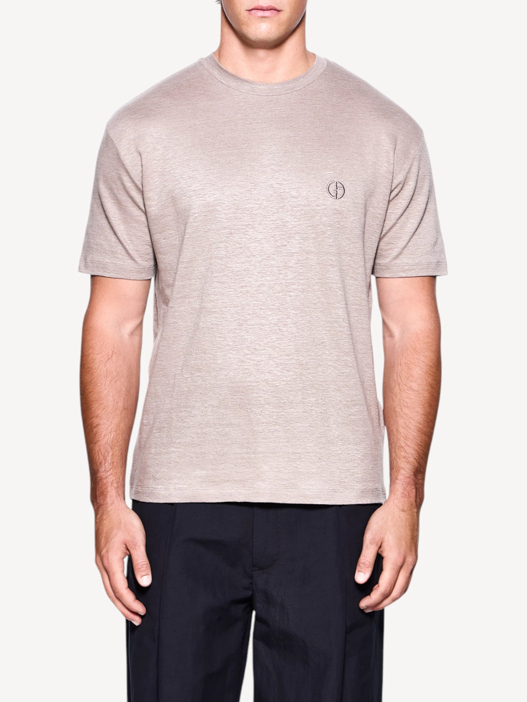 Stretch Linnen T-shirt - Beige