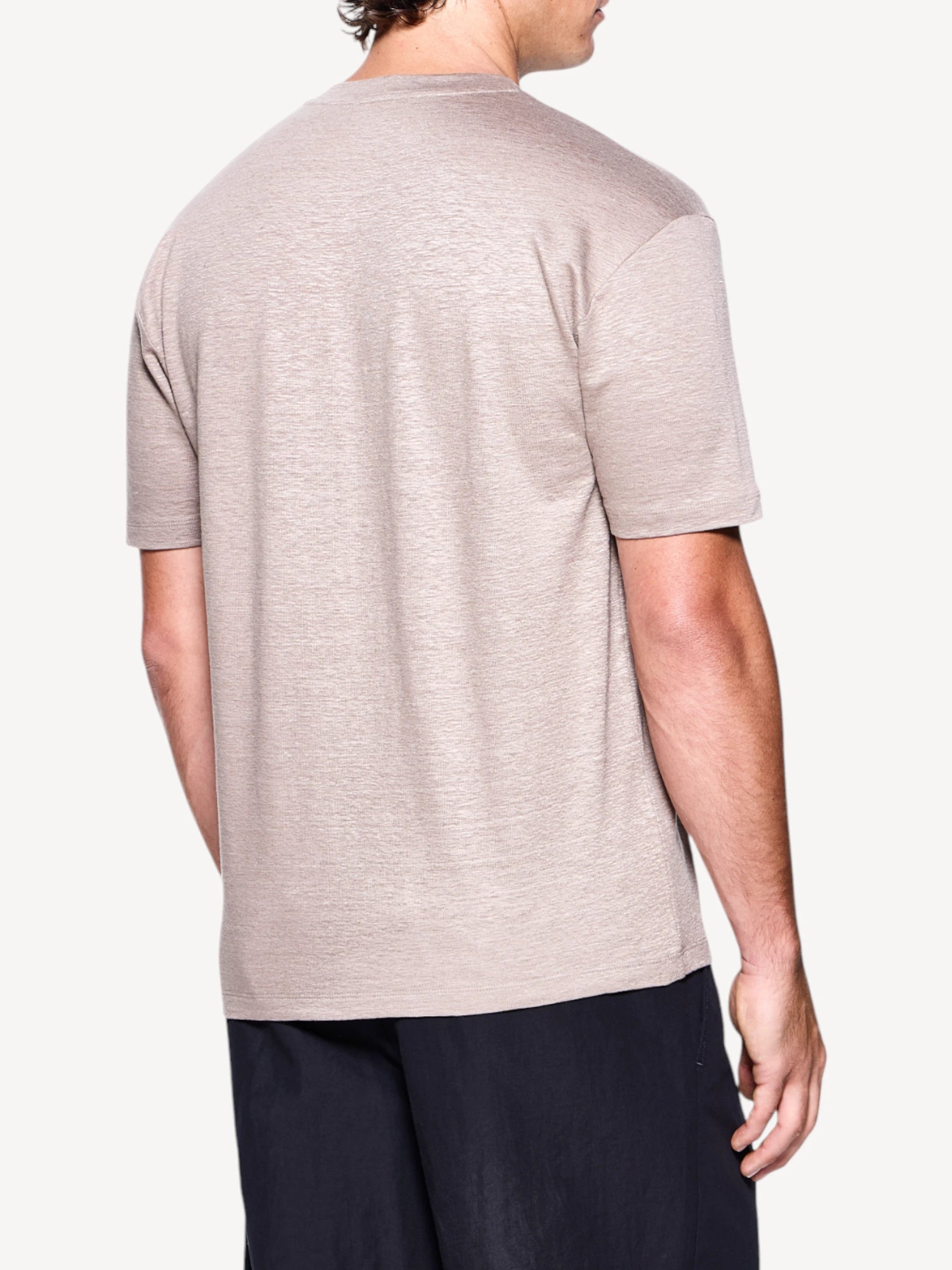 Stretch Linnen T-shirt - Beige