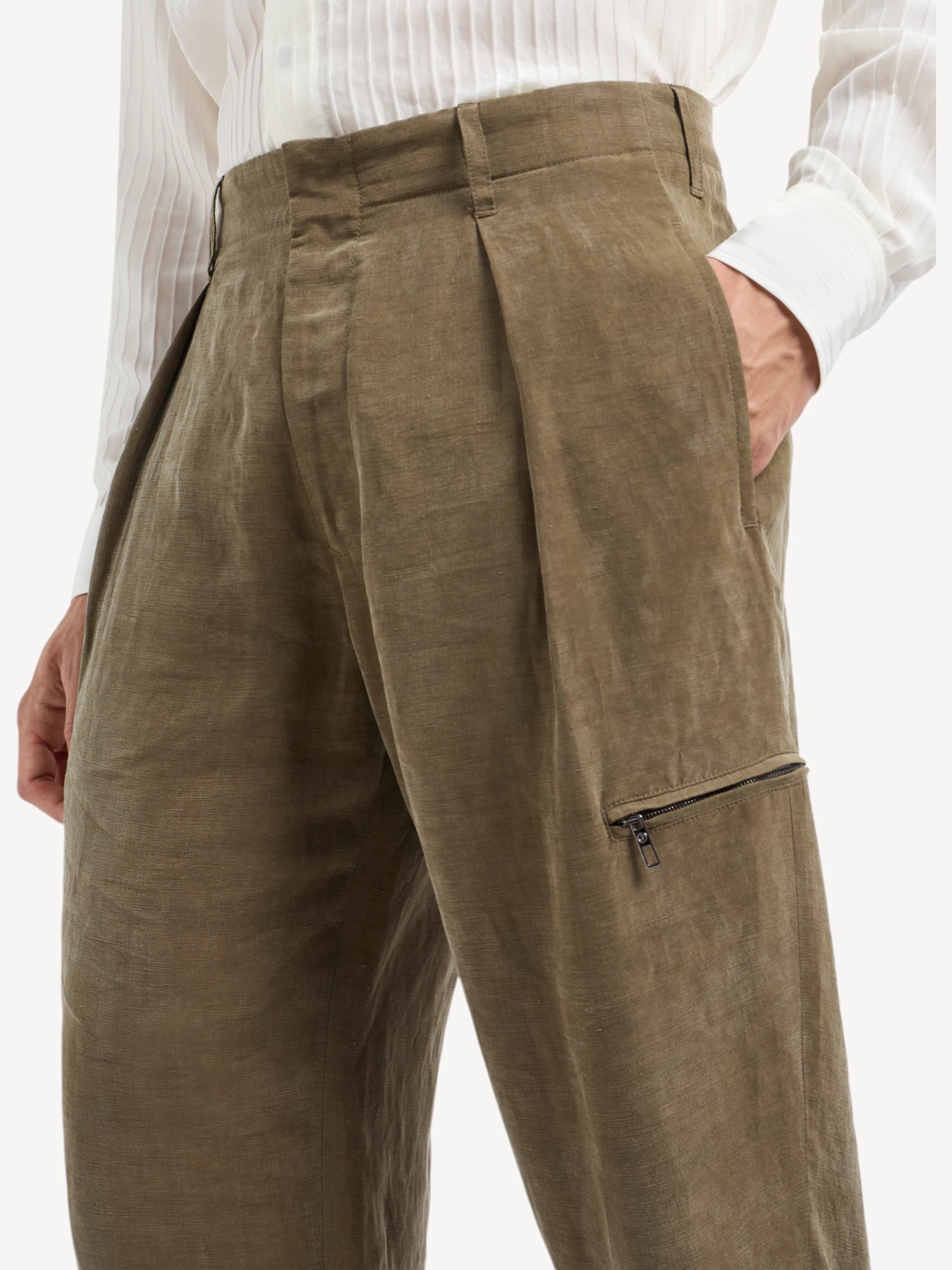 Lyocell Linnen Trousers - Brown