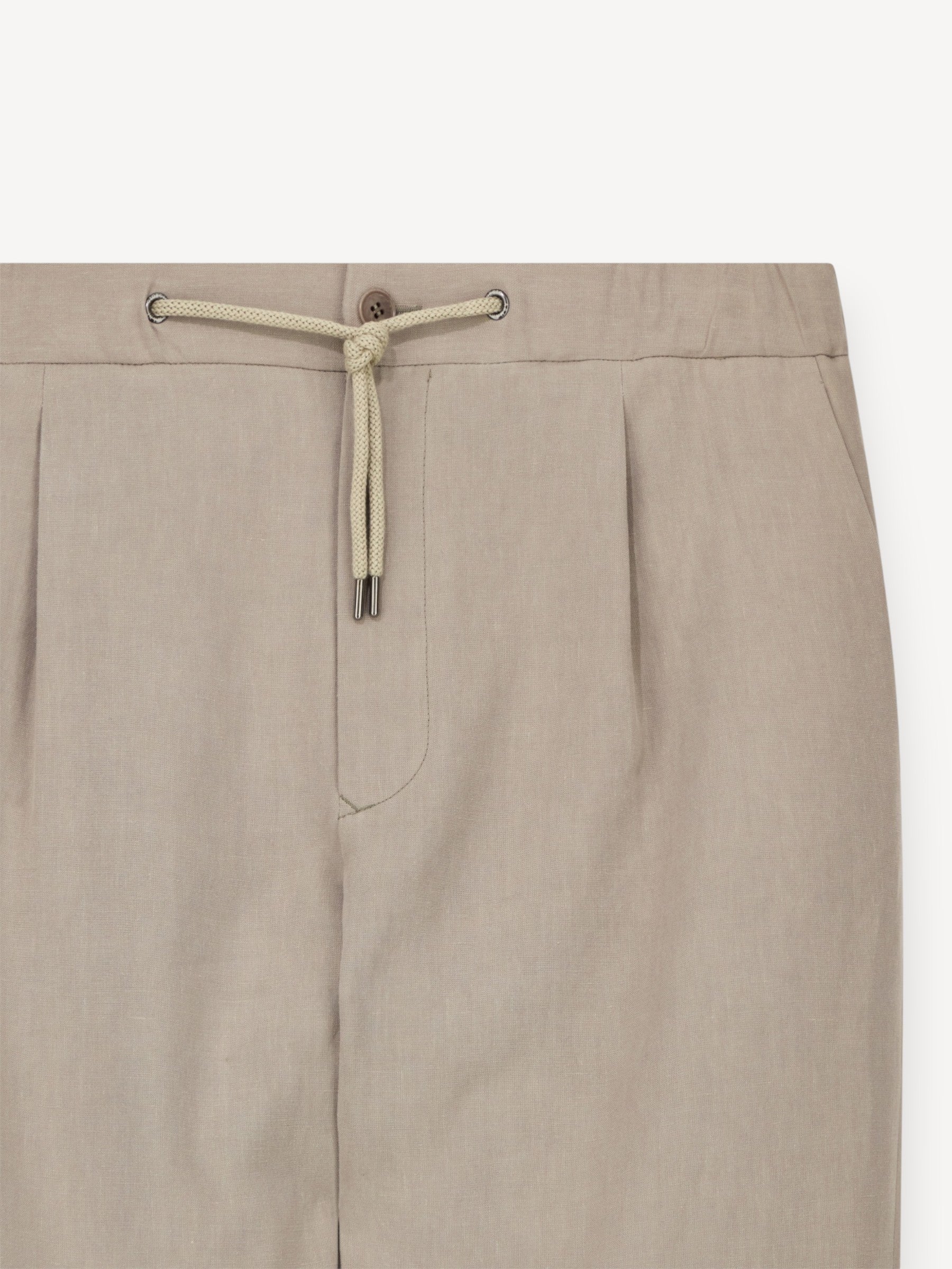 Linen-Canvas Trousers - Beige