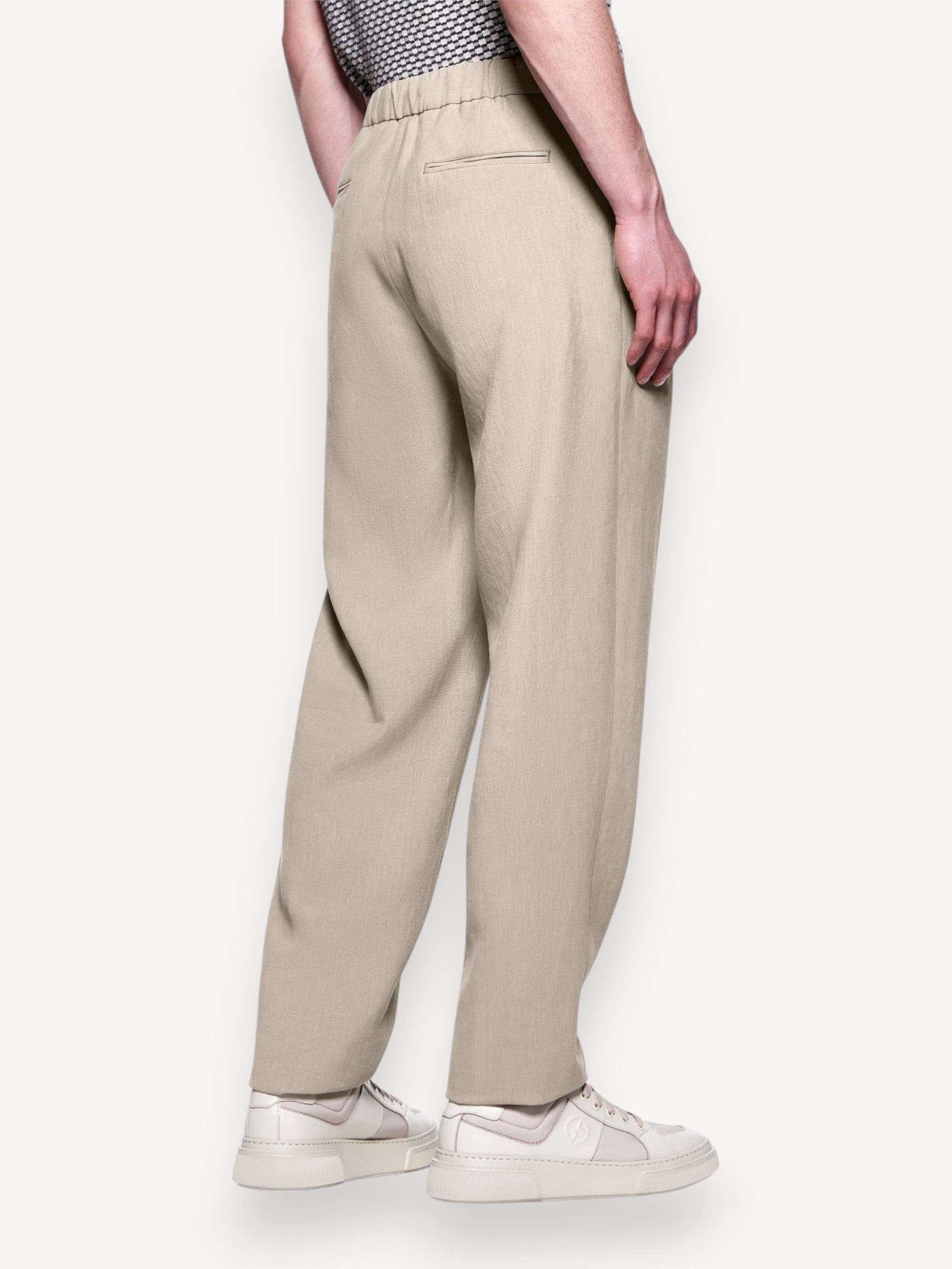 Linen-Canvas Trousers - Beige