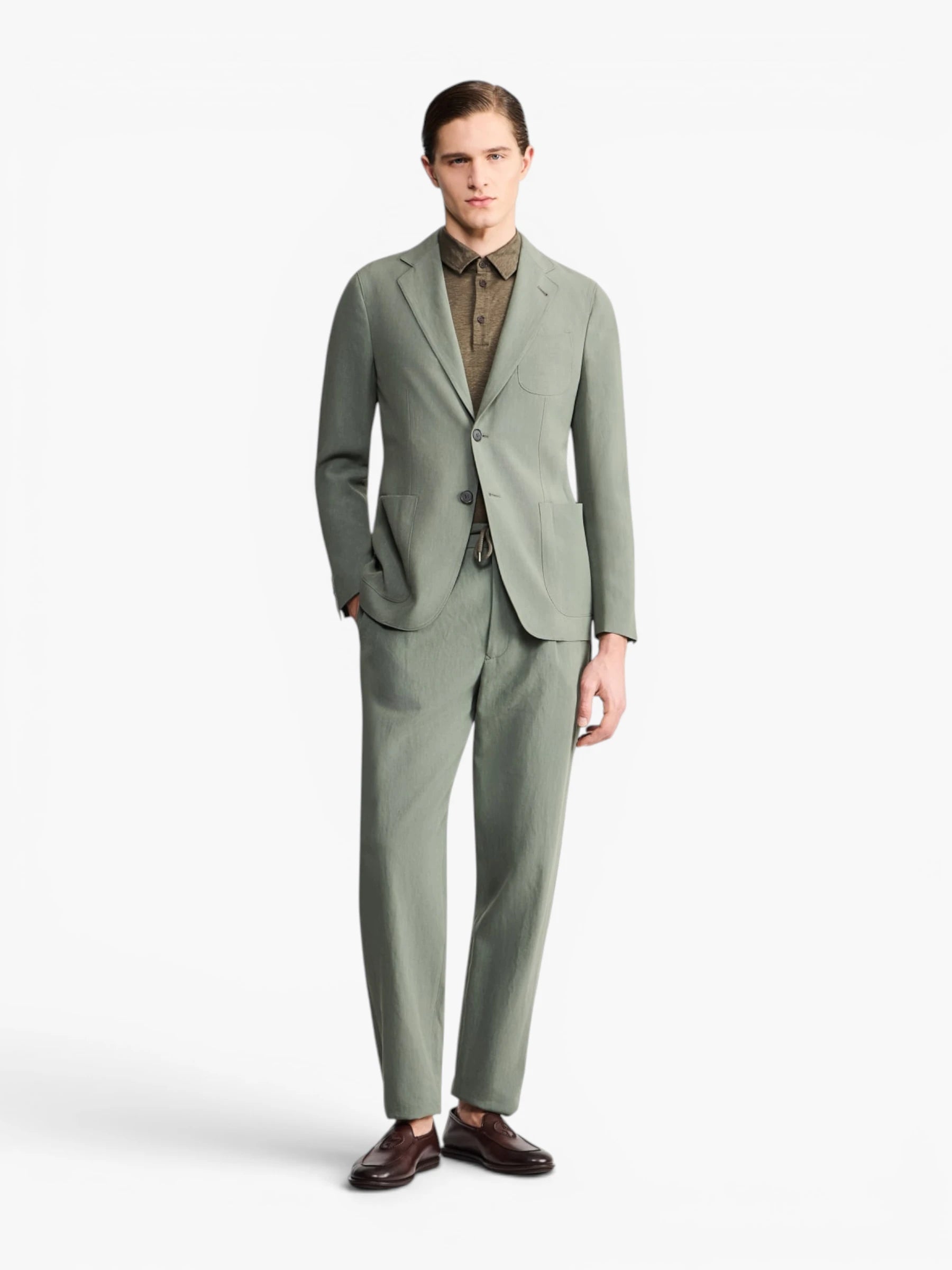 G.A. Linen-Canvas Trousers - lichtgroen