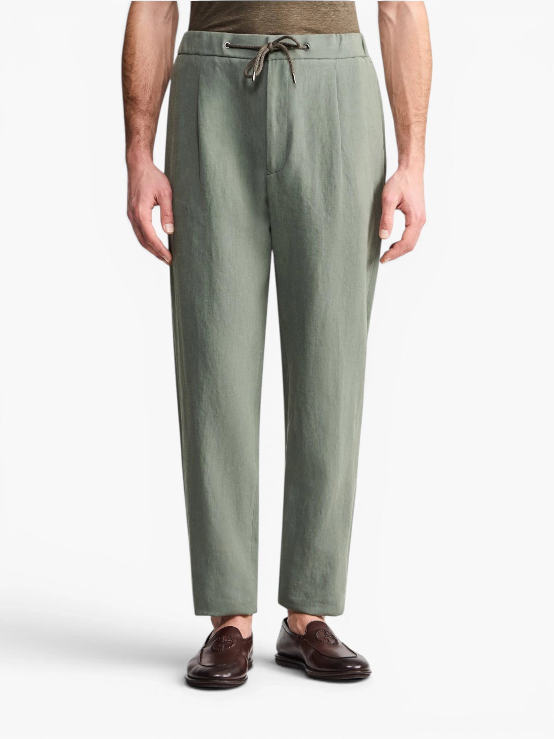 Linen-Canvas Trousers - lichtgroen