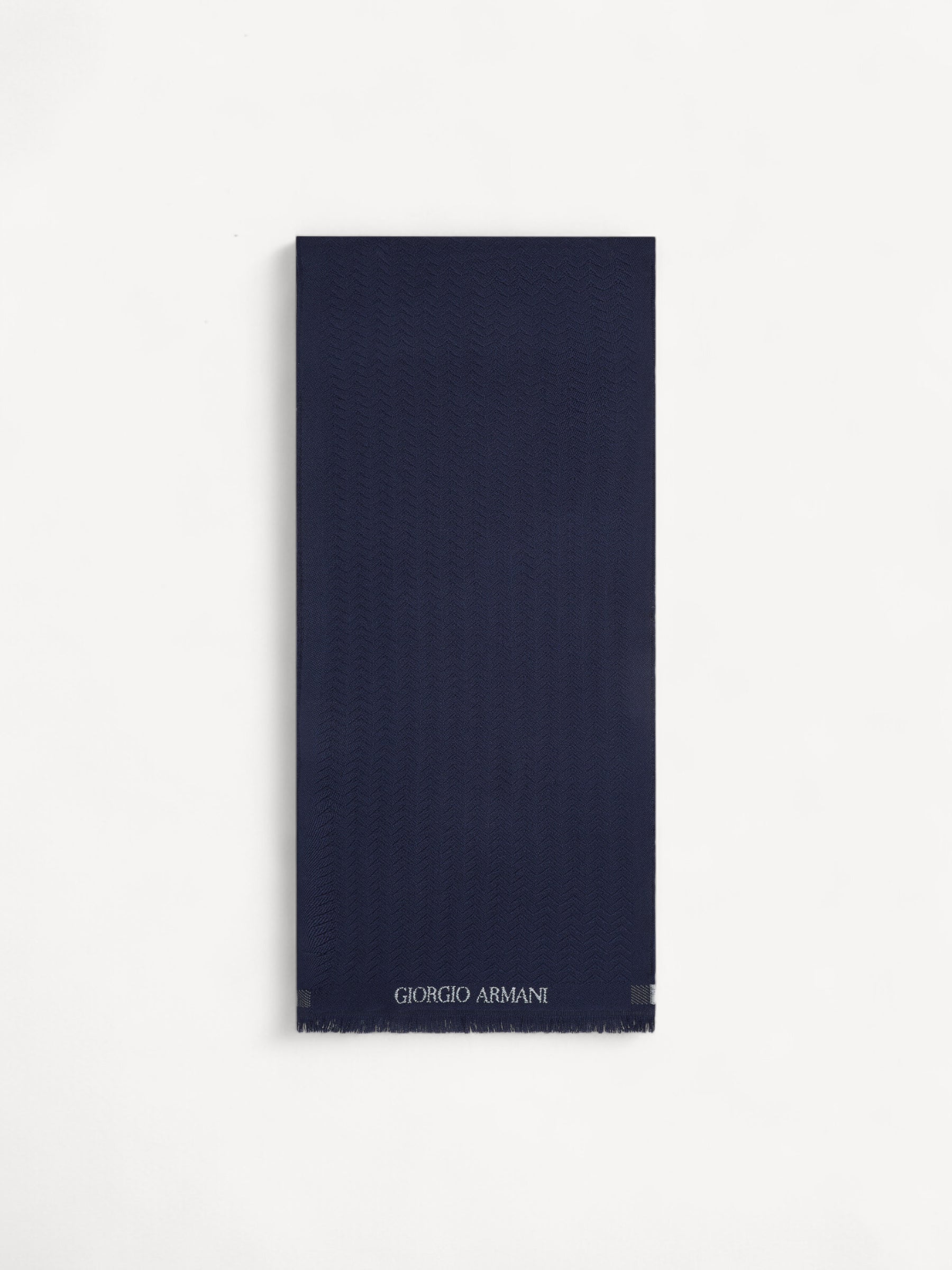 Jacquard Virgin Wool Scarf - Blauw