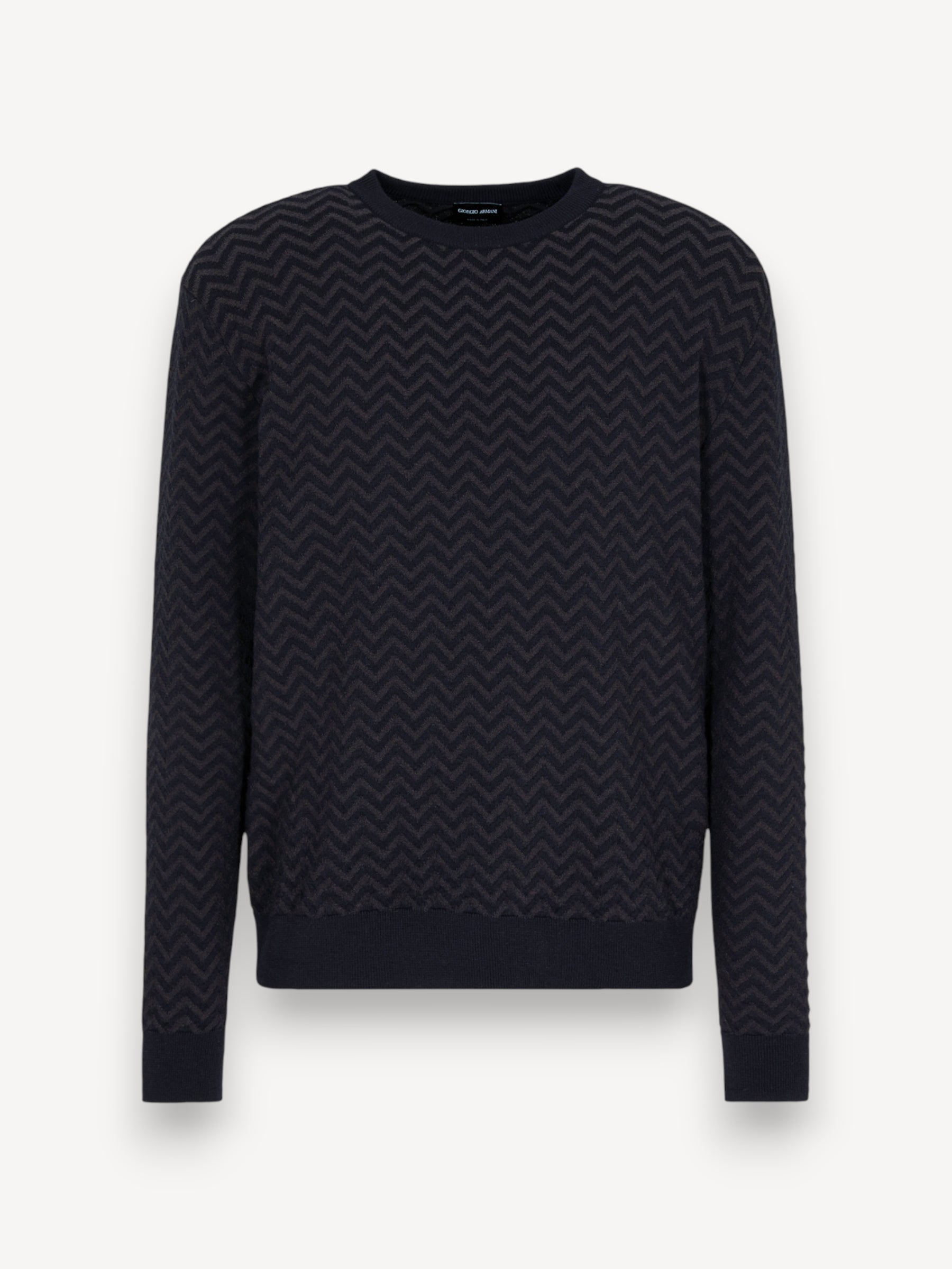 Chevron Virgin Wool Sweater - Blauw