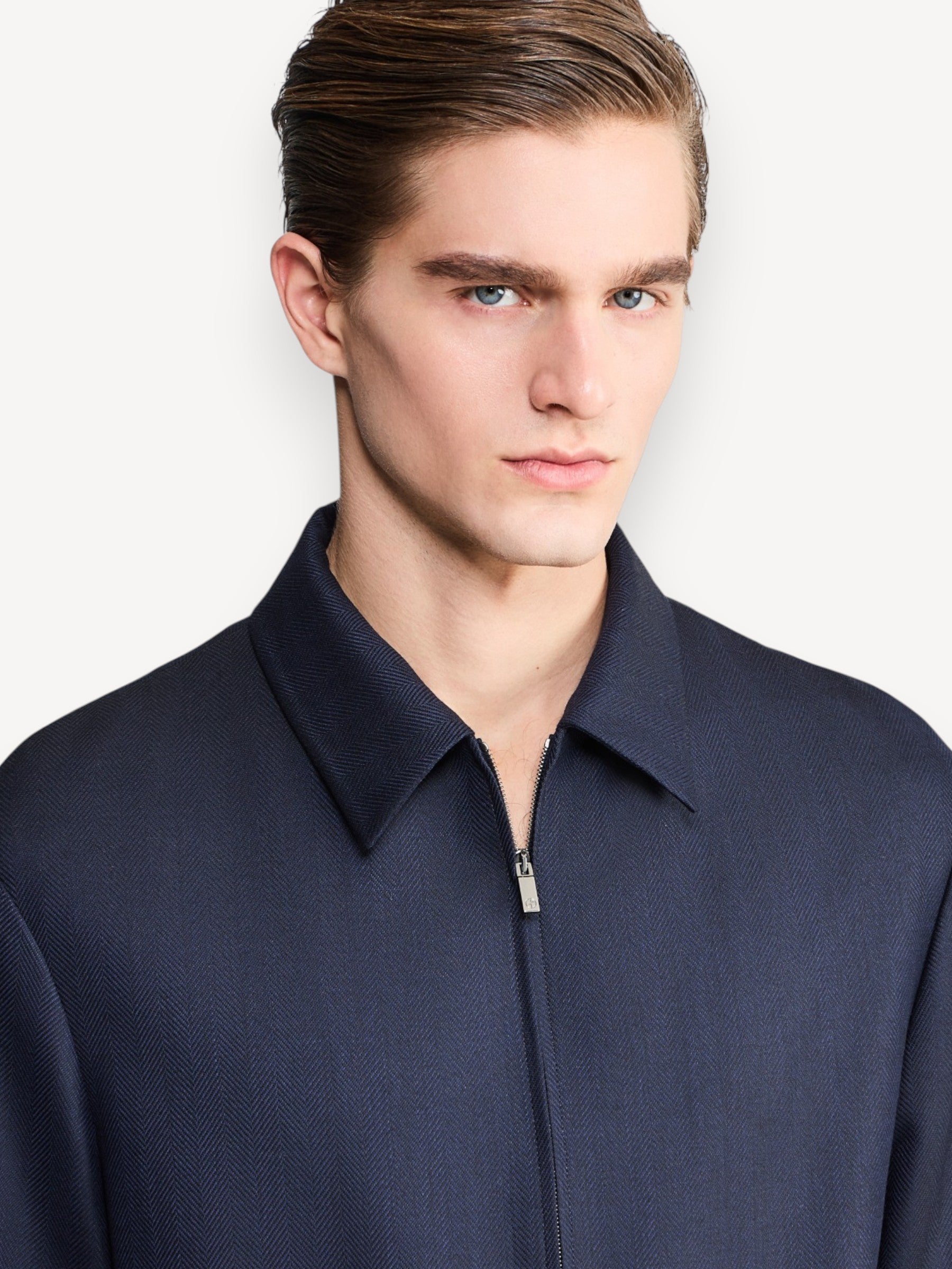 Wool Cashmere Jacket - Navy Blue