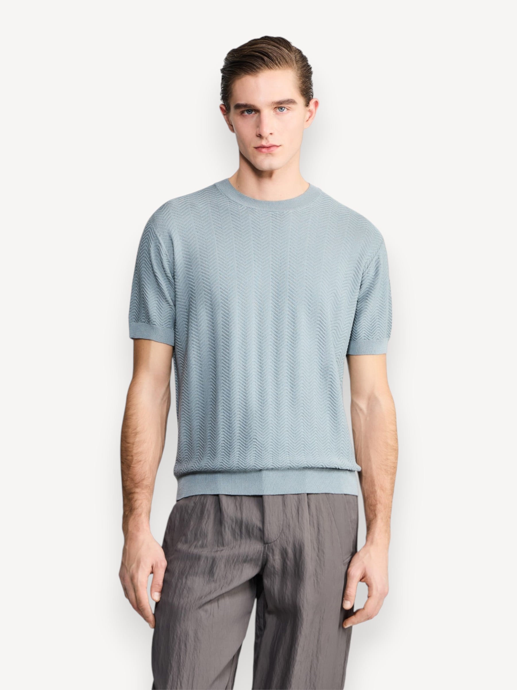 Cotton Silk T-Shirt - Grey