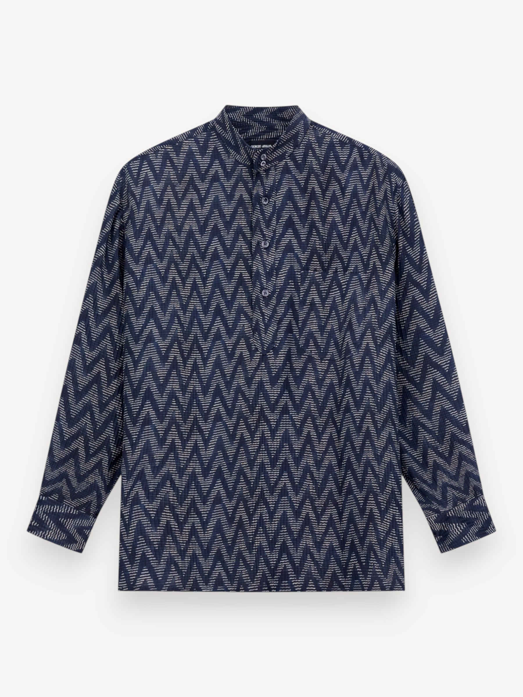 Viscose Silk Polo Shirt - Navy Blue