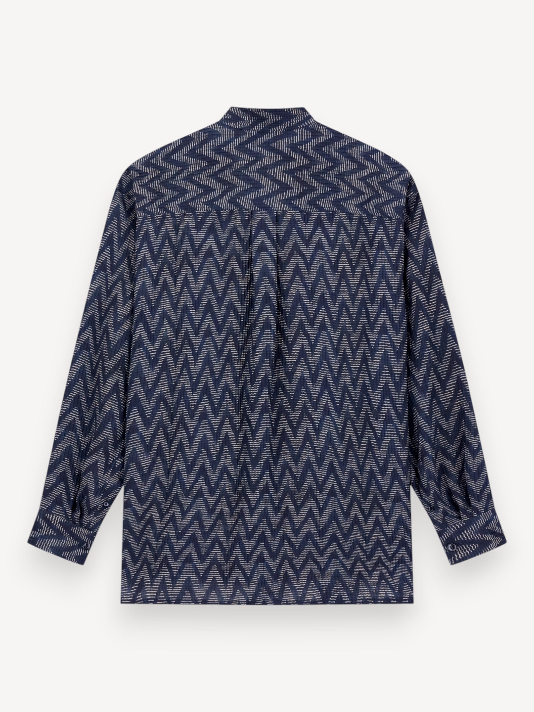 Viscose Silk Polo Shirt - Navy Blue