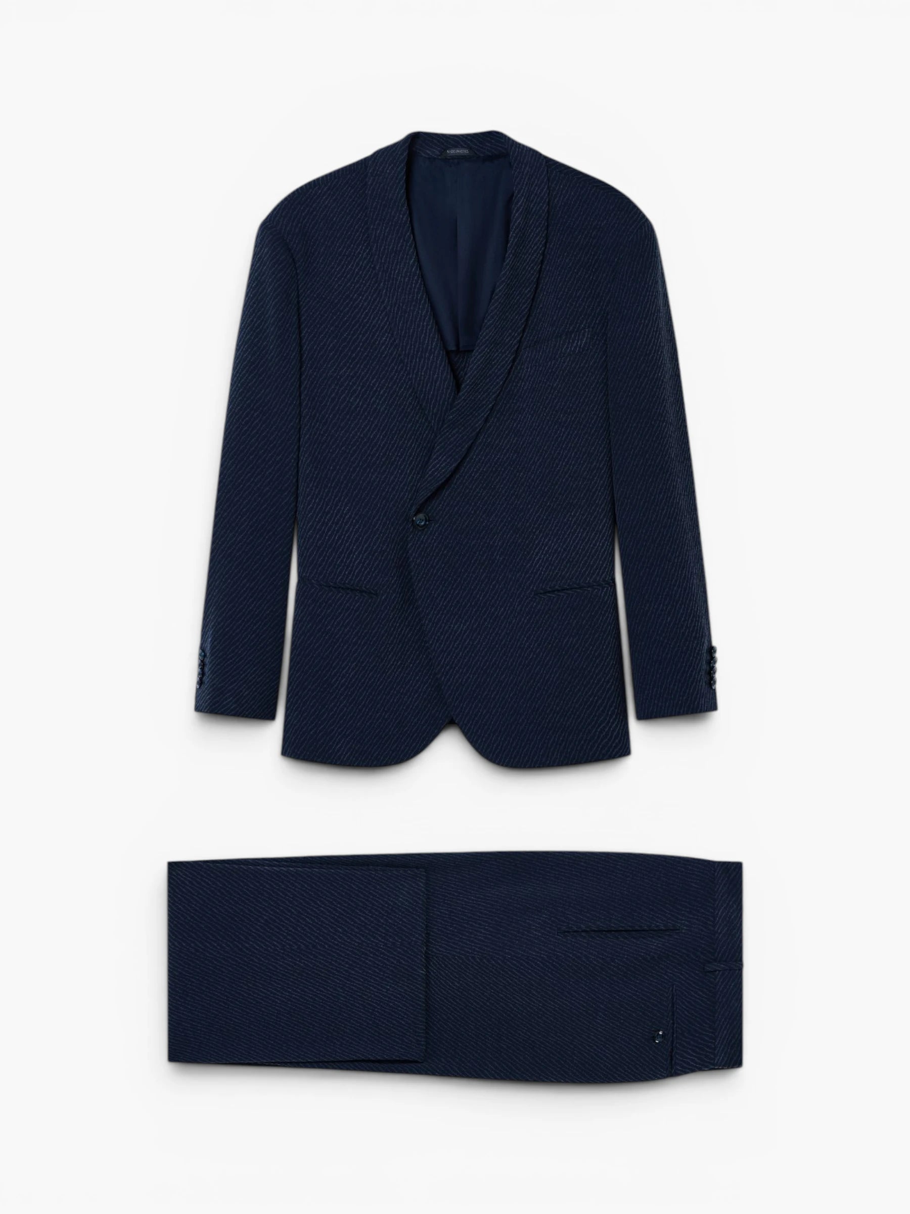 Cupro Blend Jacquard Suit - Insignia Blue