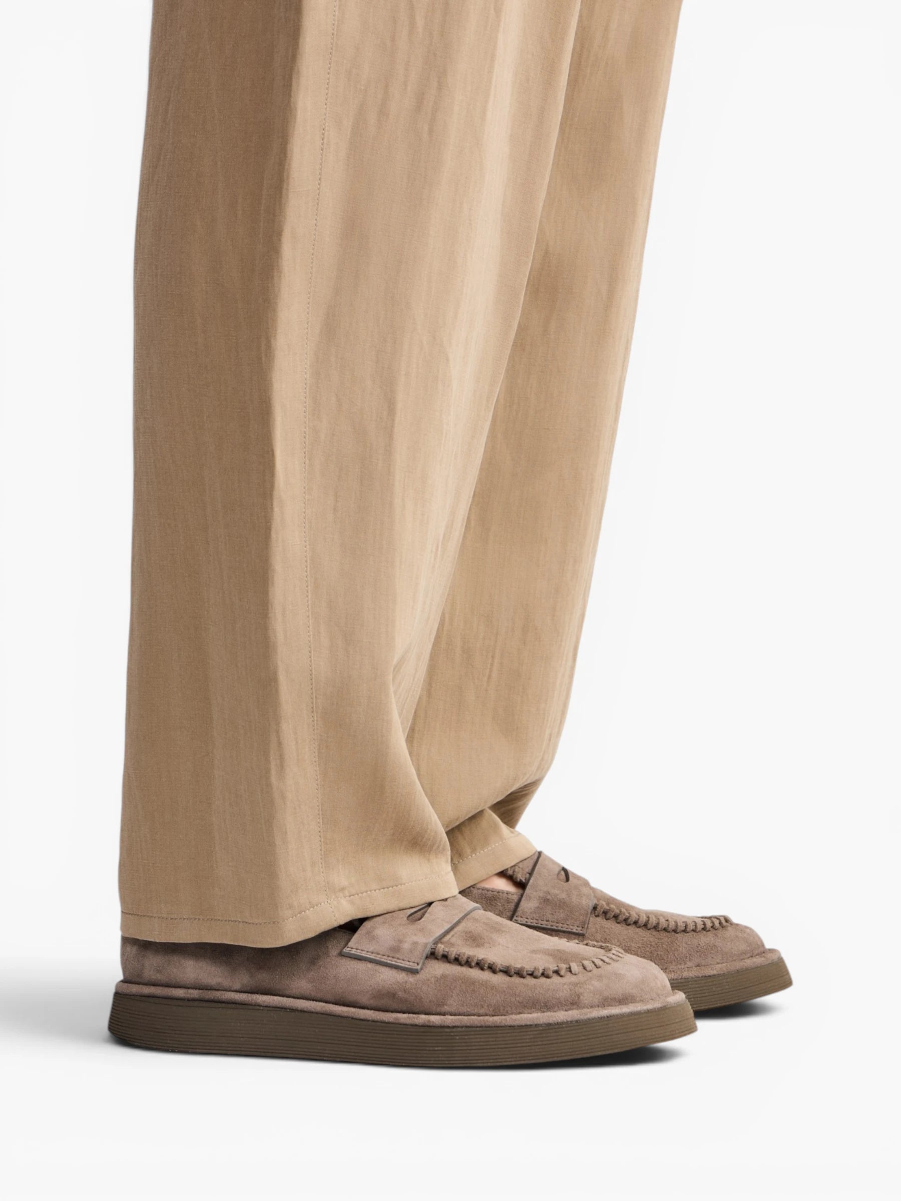 Suede Loafers - Licht beige