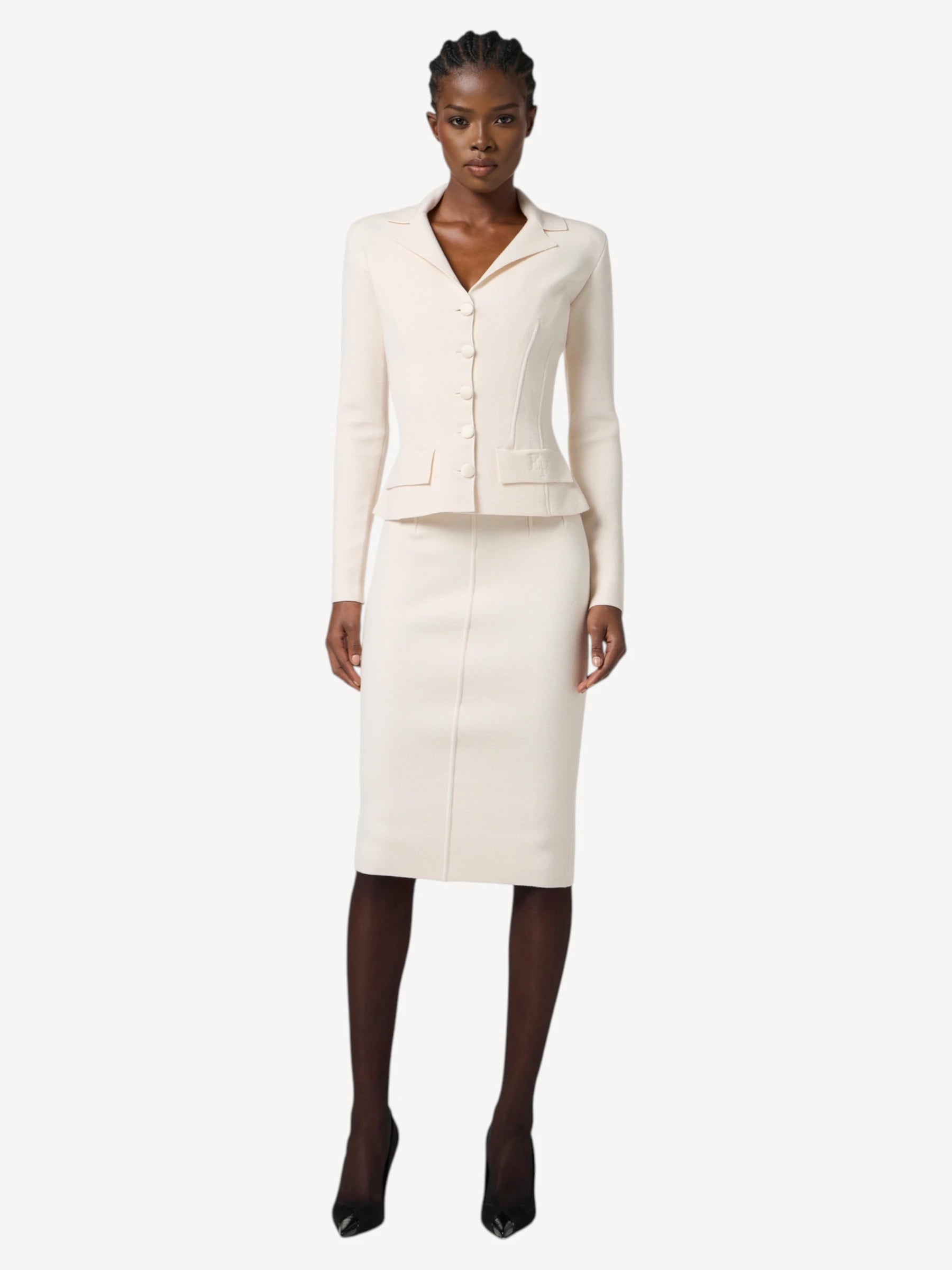 Gebreide Blazer - Milk