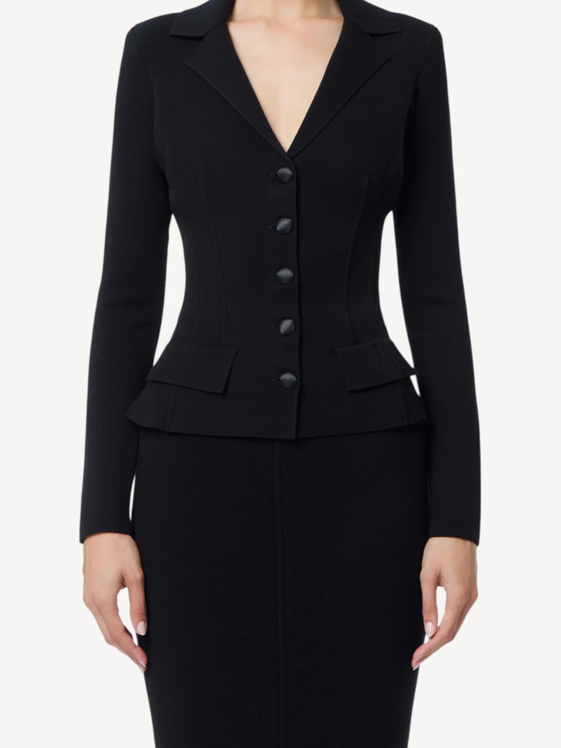 Gebreide Blazer - Zwart