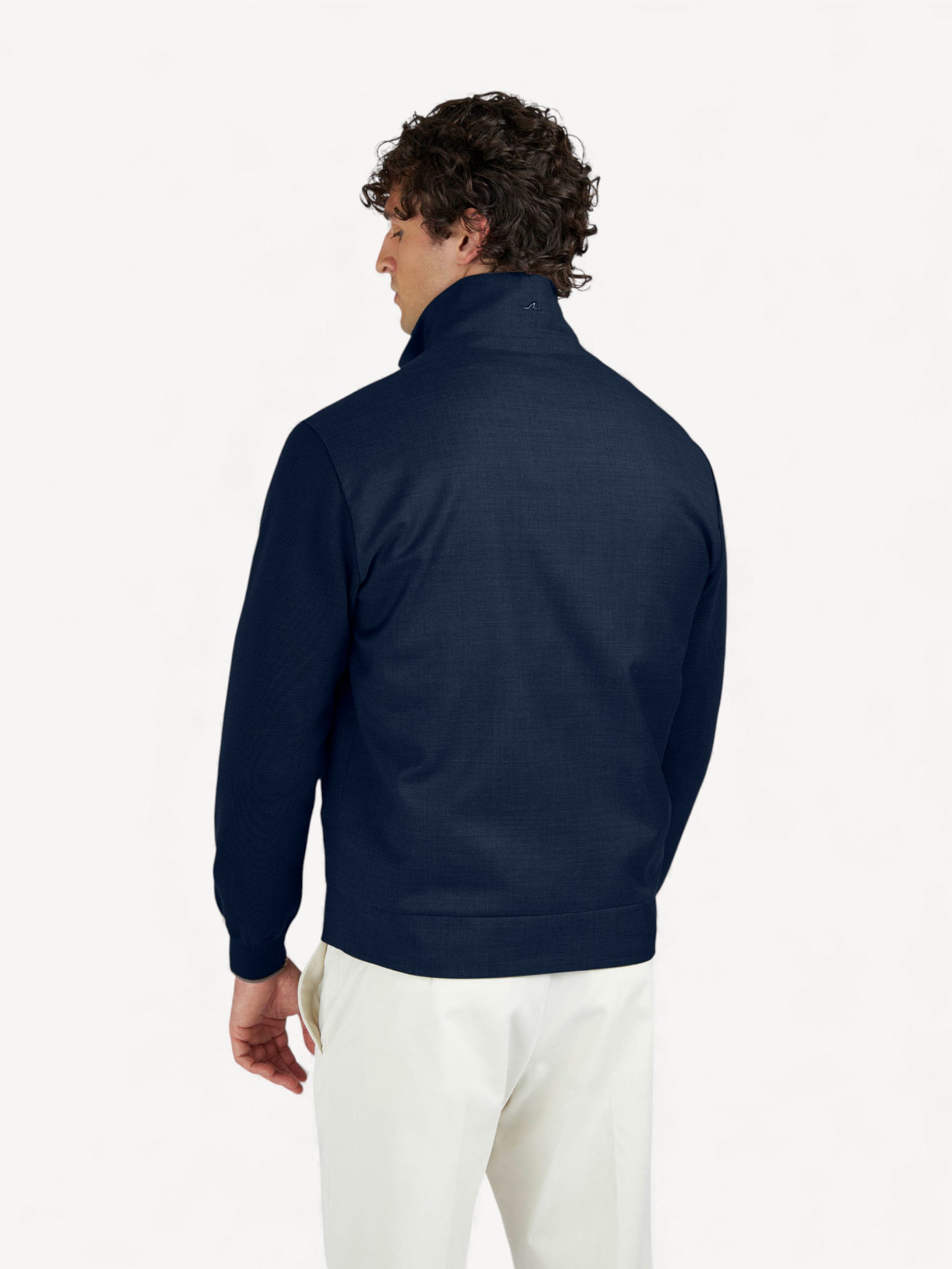 Wool Hybrid Cardigan - Donkerblauw