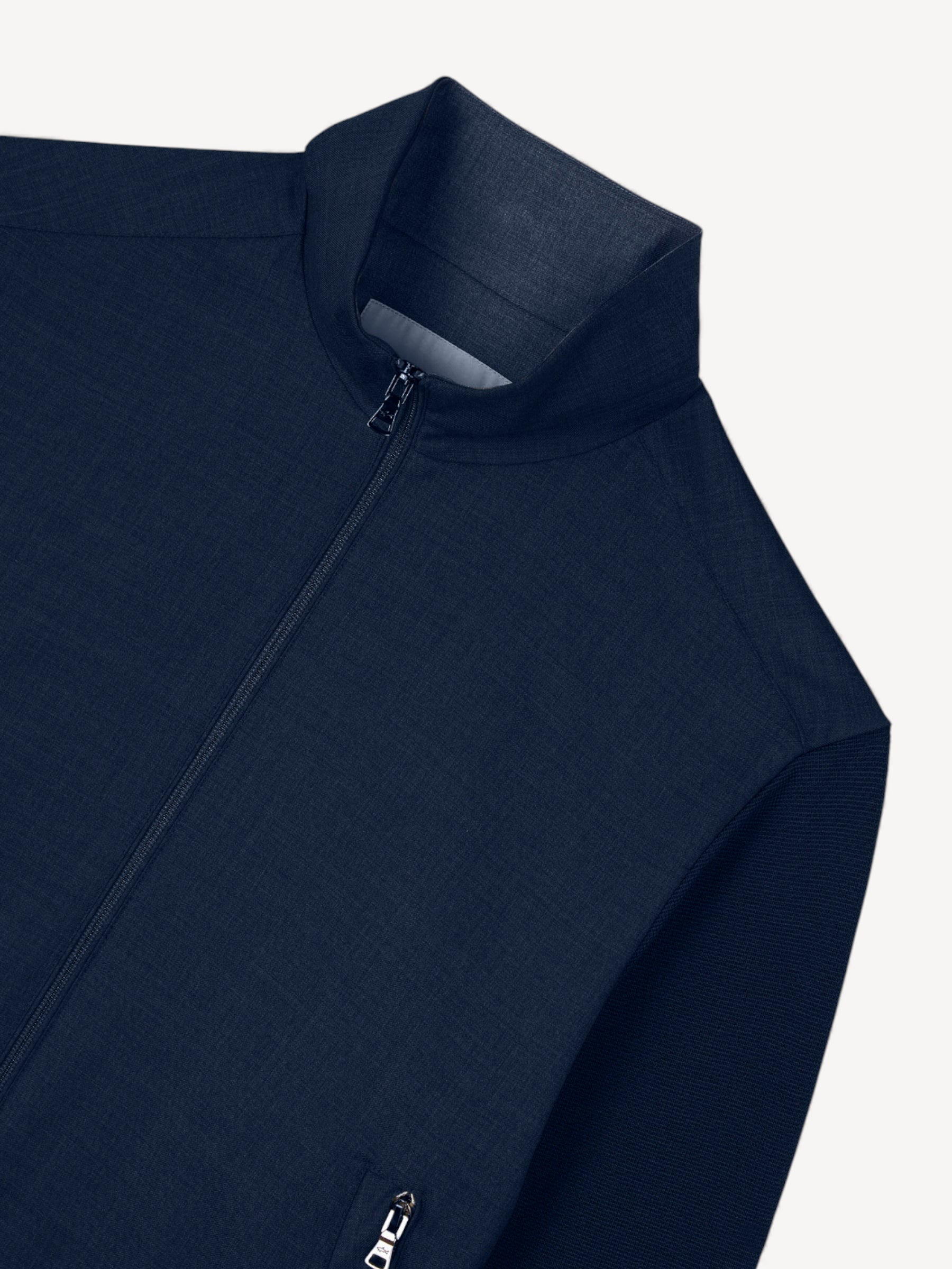 Wool Hybrid Cardigan - Donkerblauw