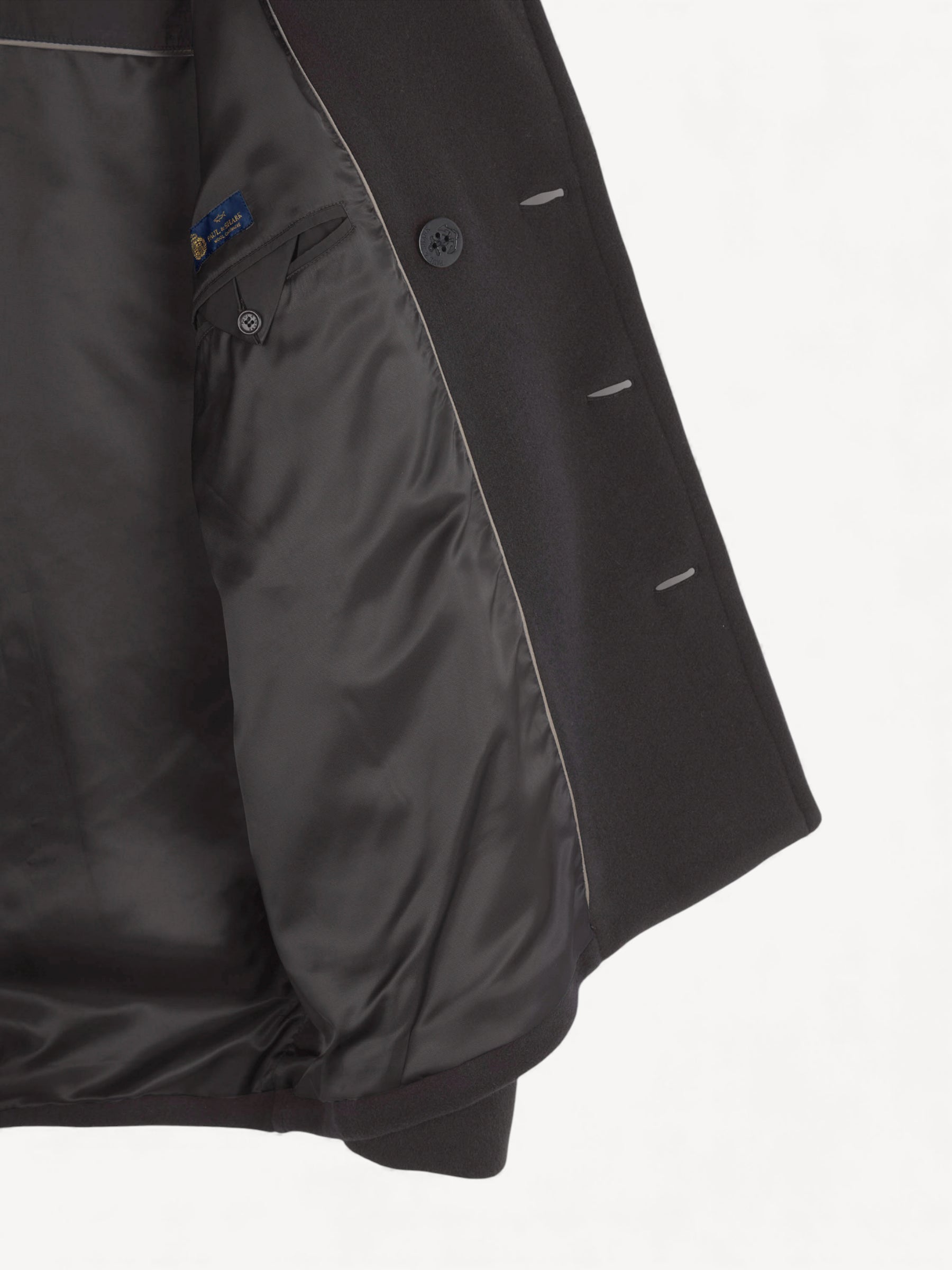 Wool Cashmere Peacoat - Donkerbruin