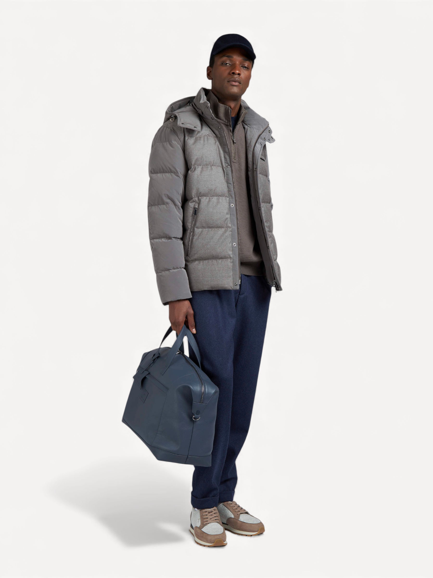 Wool Silk Puffer Jacket - Licht Taupe