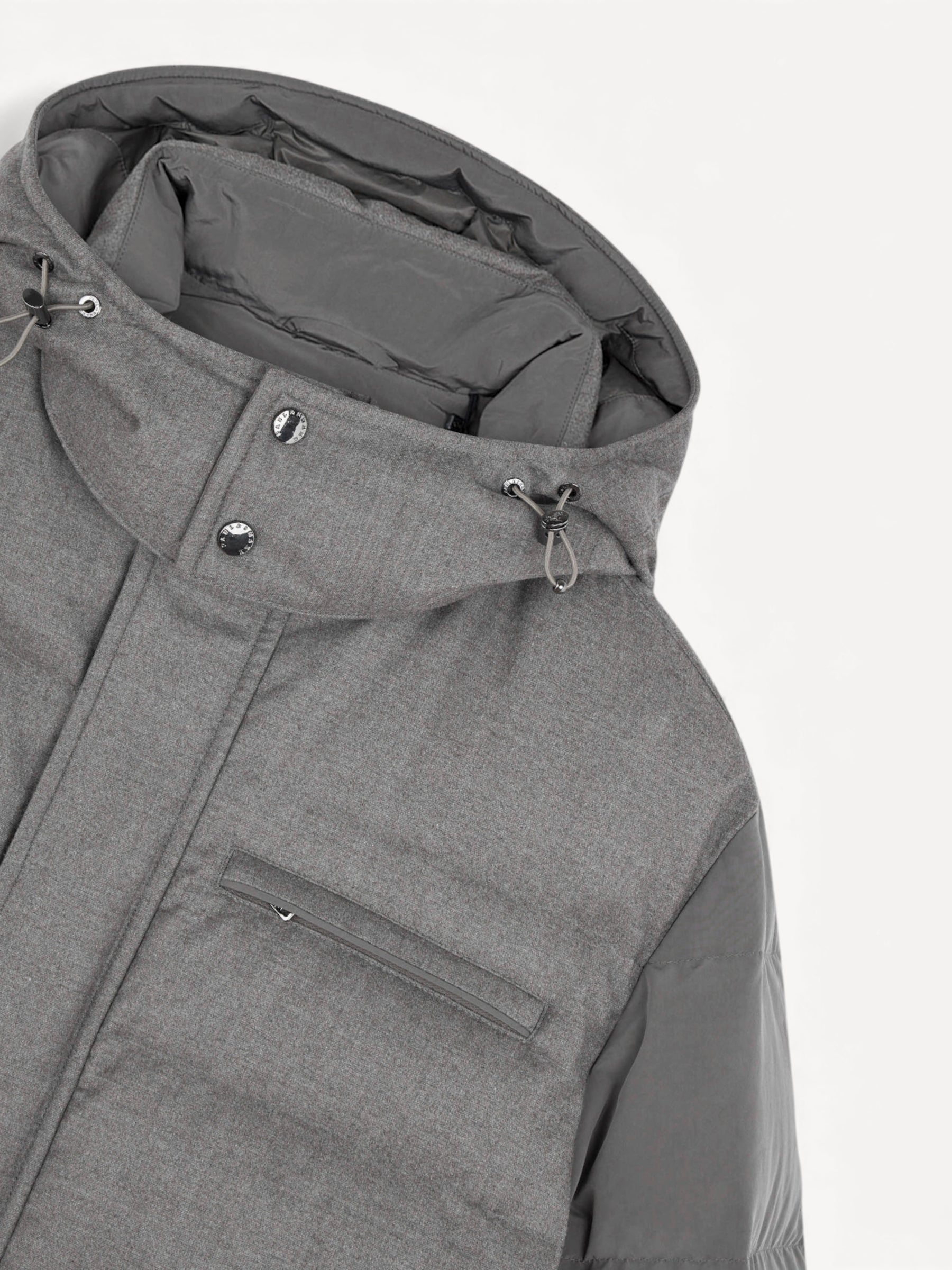 Wool Silk Puffer Jacket - Licht Taupe