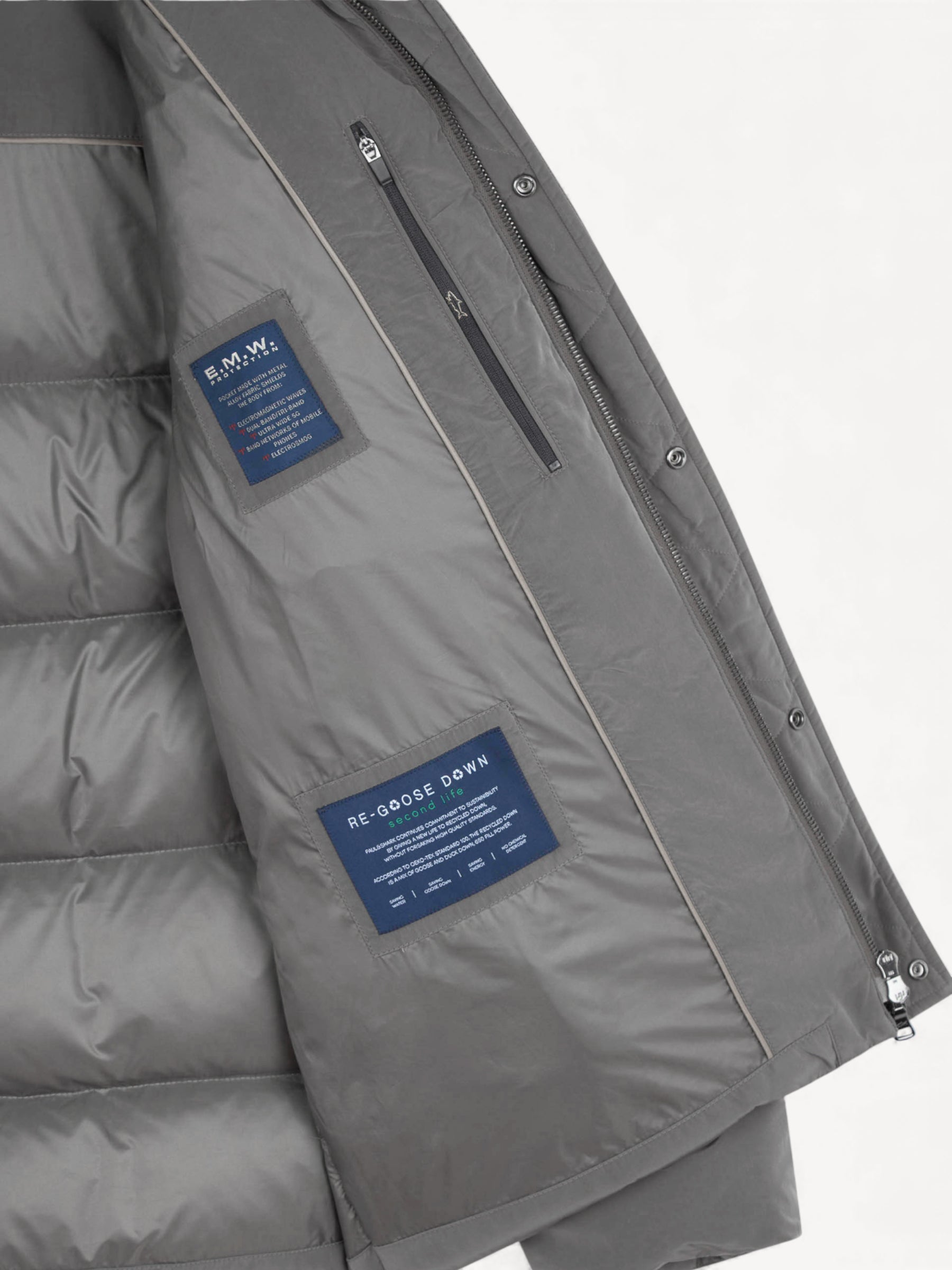 Wool Silk Puffer Jacket - Licht Taupe