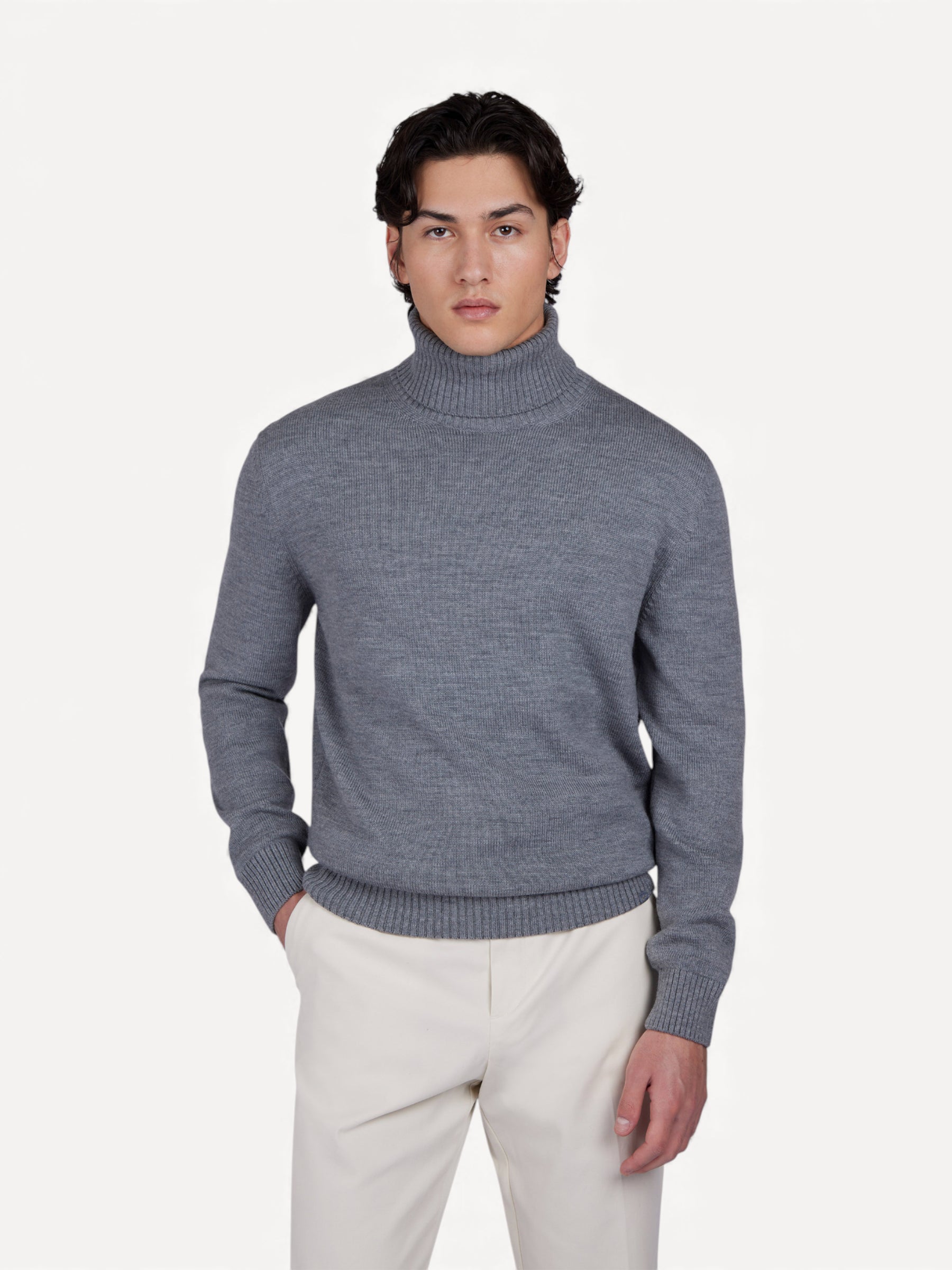Soft-touch Wool Turtleneck - Grijs