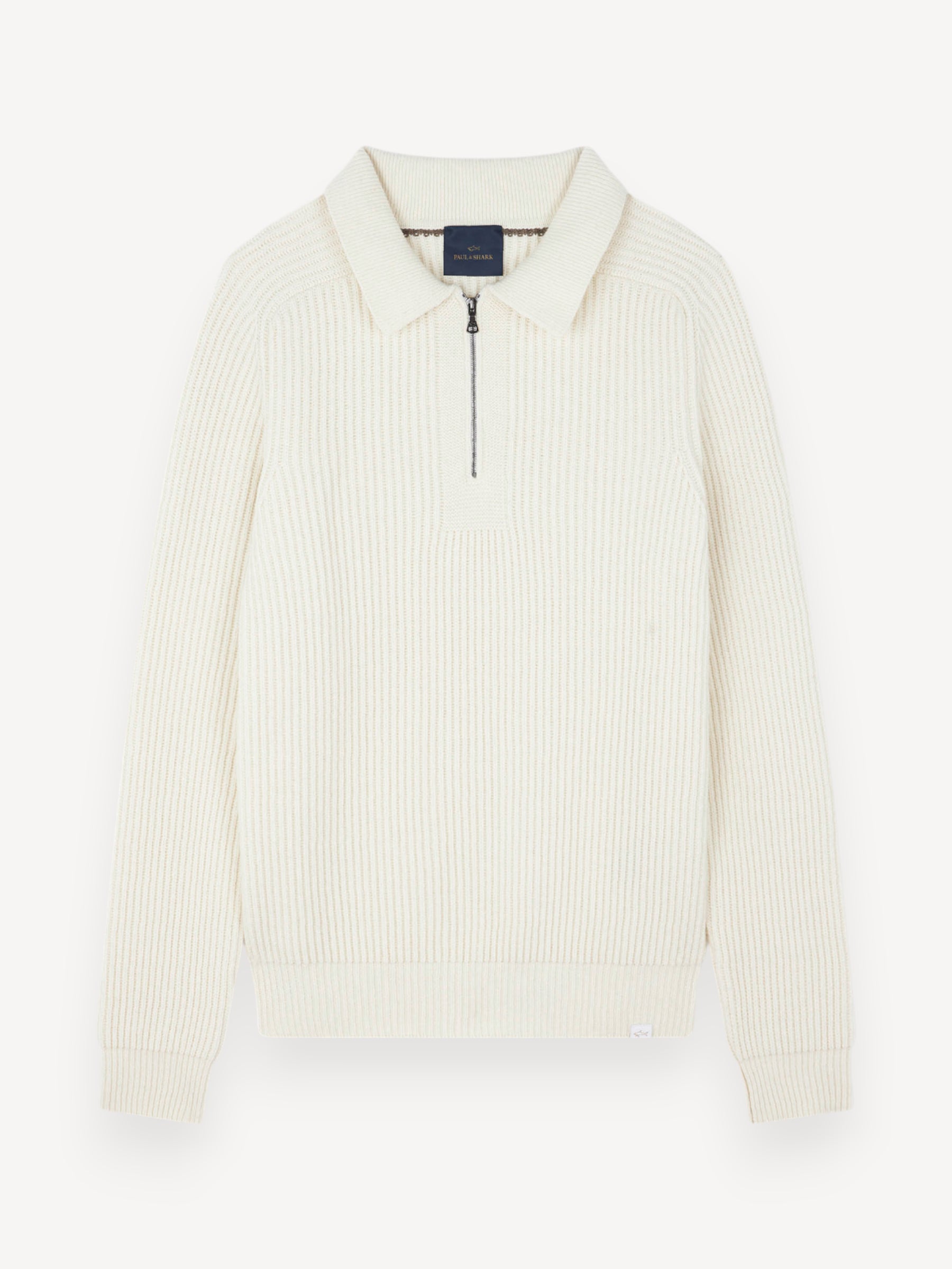 Re-Wool Zip Polo - Off White