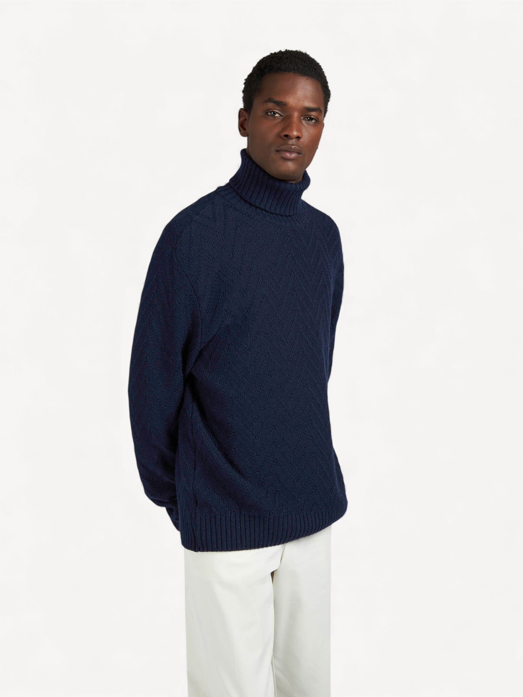 Merino Turtleneck Sweater - Donkerblauw