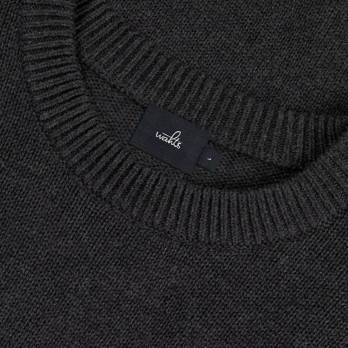 Wahts Burns Cotton Merino Heavy Knit Pullover - Antraciet