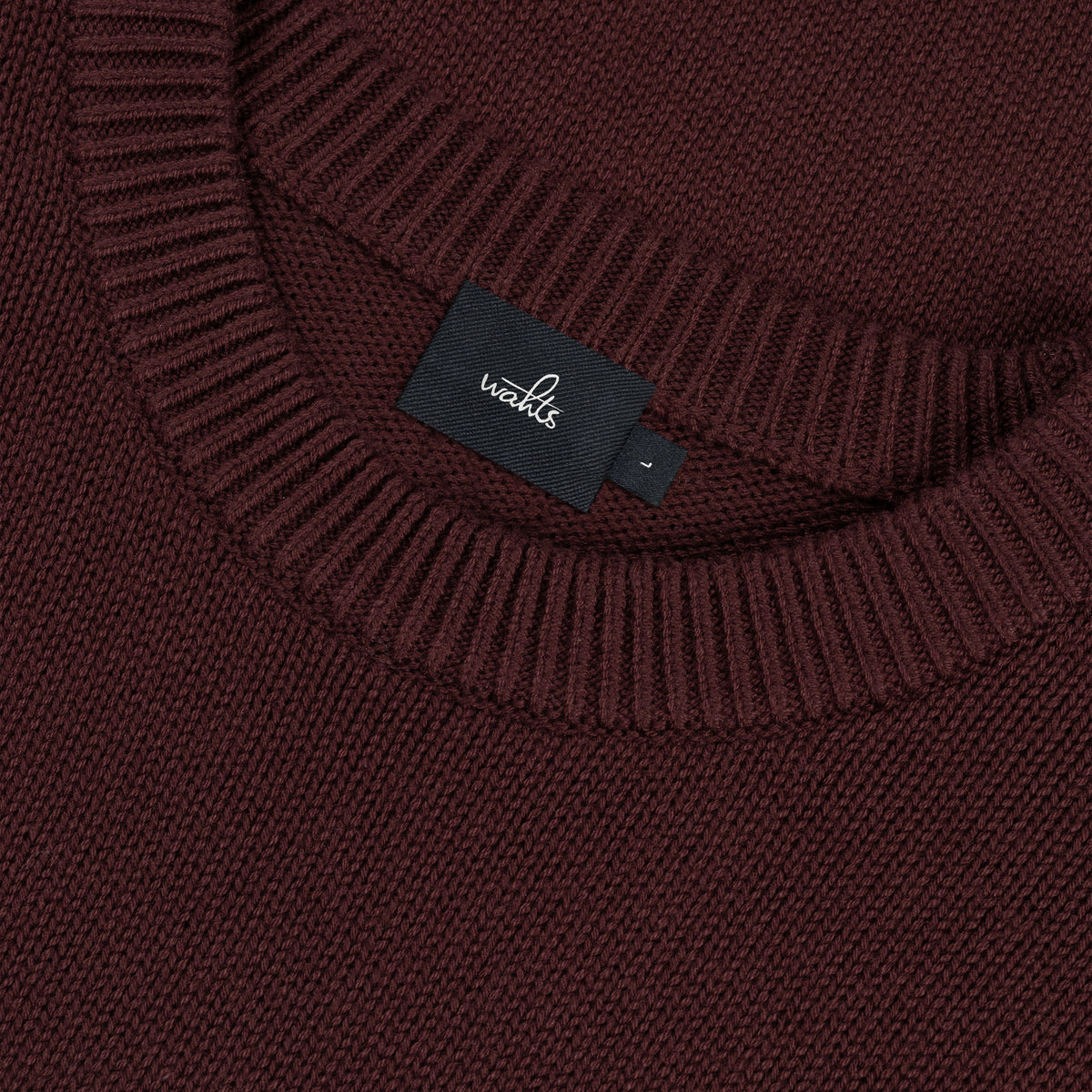 Wahts Burns Cotton Merino Heavy Knit Pullover - Bordeauxrood