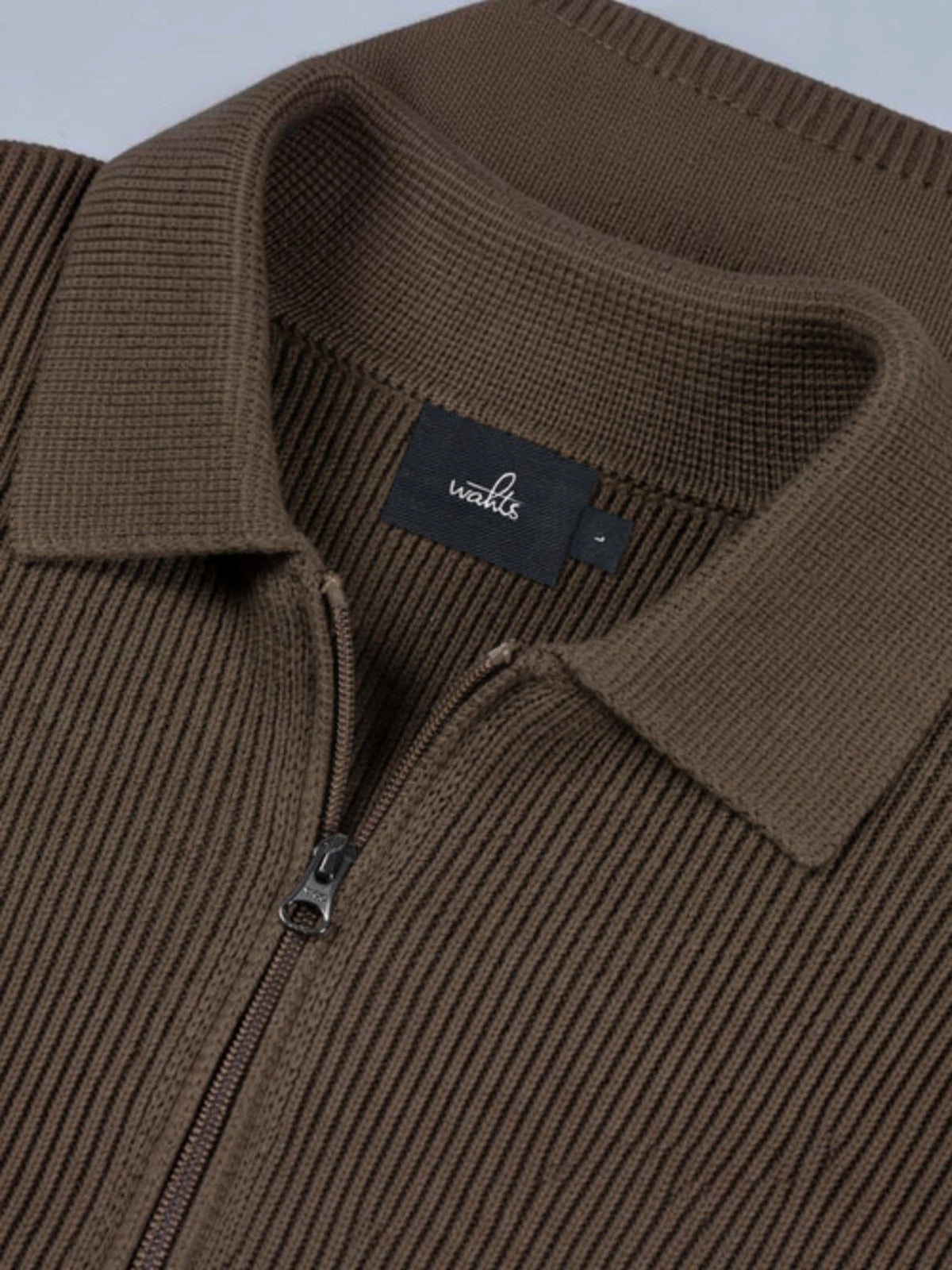 Cotton Merino Heavy Knit Half Zip Polo - Dark Olive