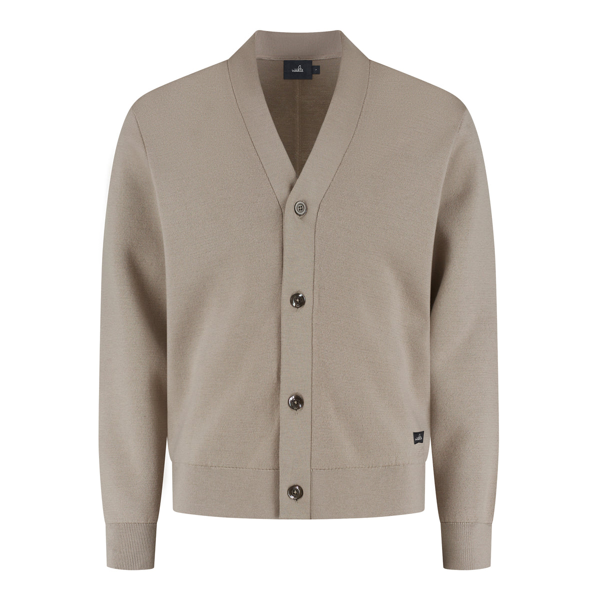 Extrafine Merino Buttoned Cardigan - Light Taupe