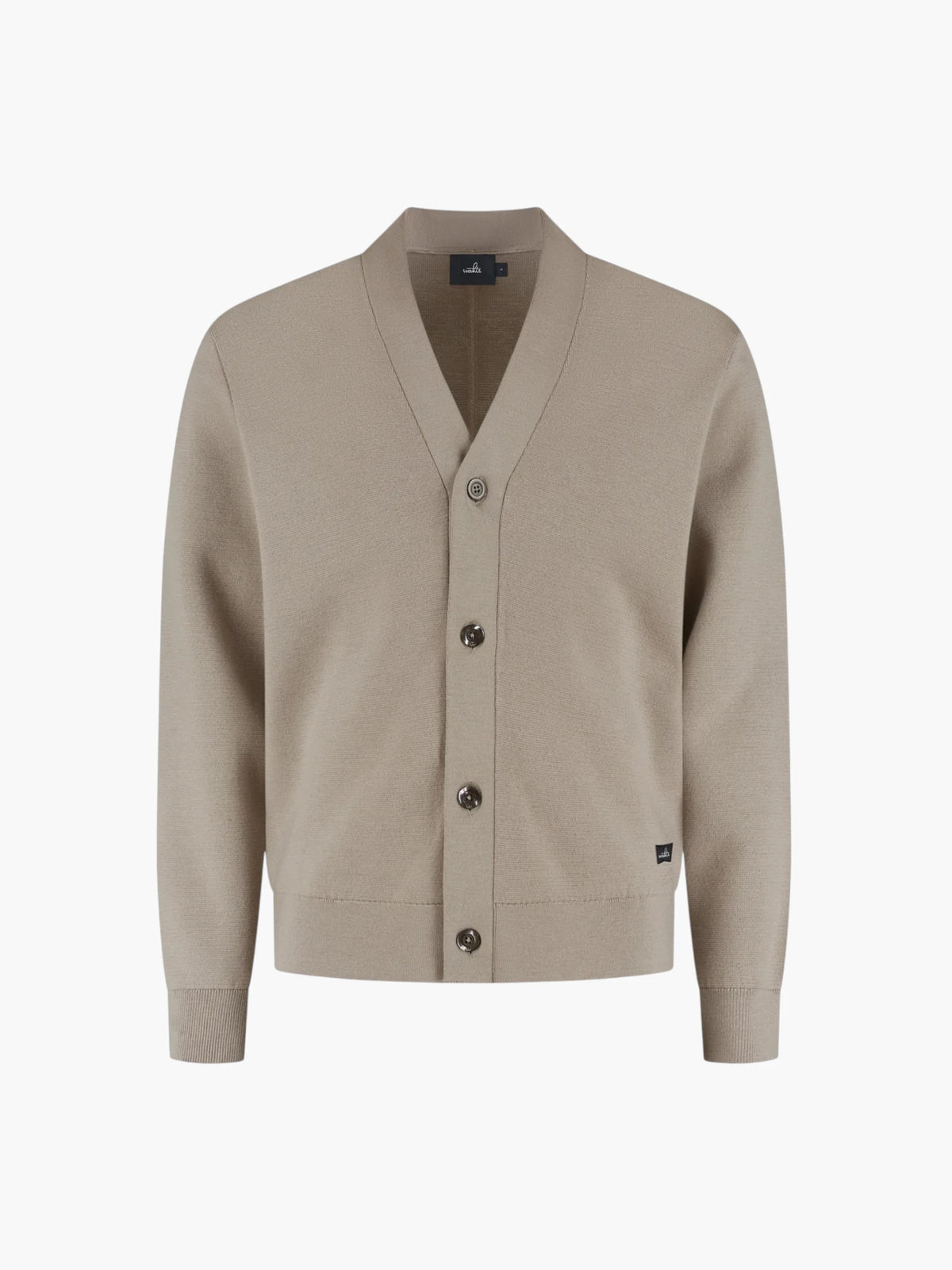 Extrafine Merino Buttoned Cardigan - Light Taupe