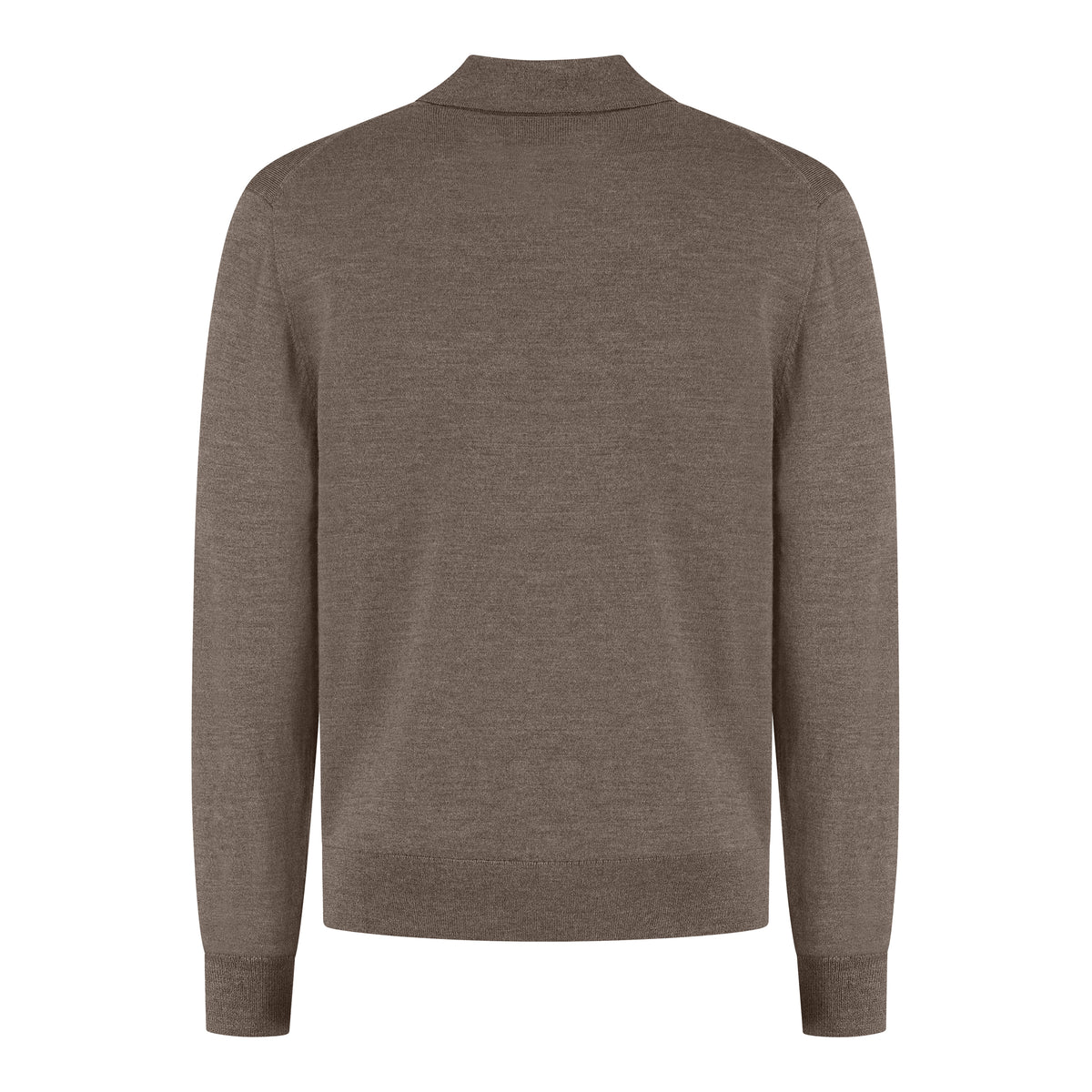 Extrafine Merino Polo Shirt - Taupe Melange