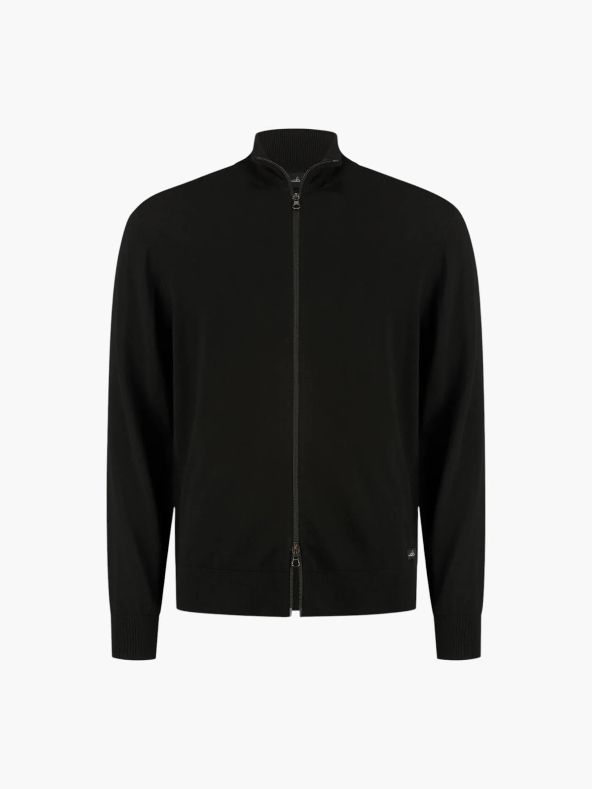 Extrafine Merino Full Zip Cardigan - Pure Black
